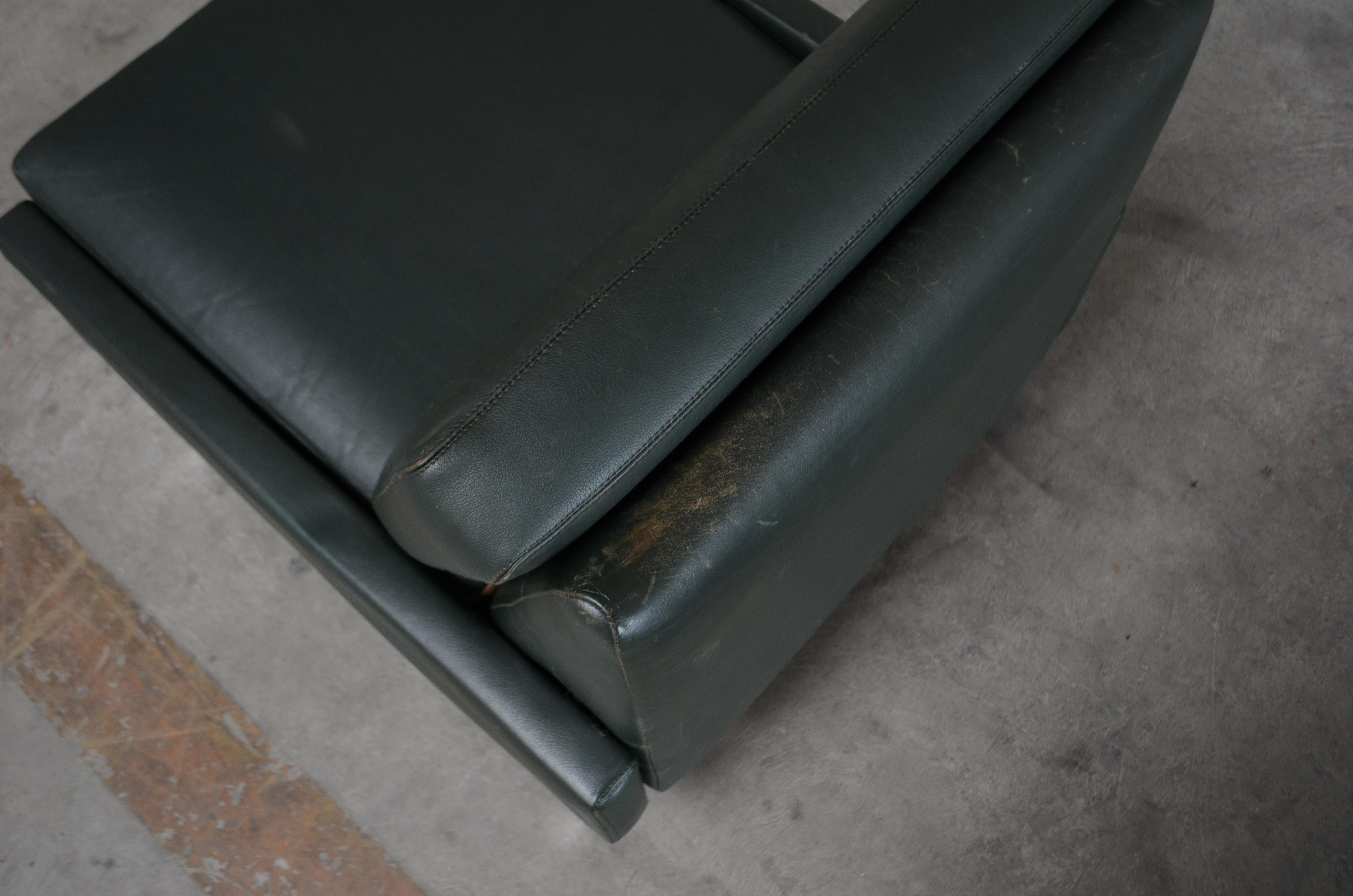 COR Conseta Leather Sofa and Chair Green, 1960s 6
