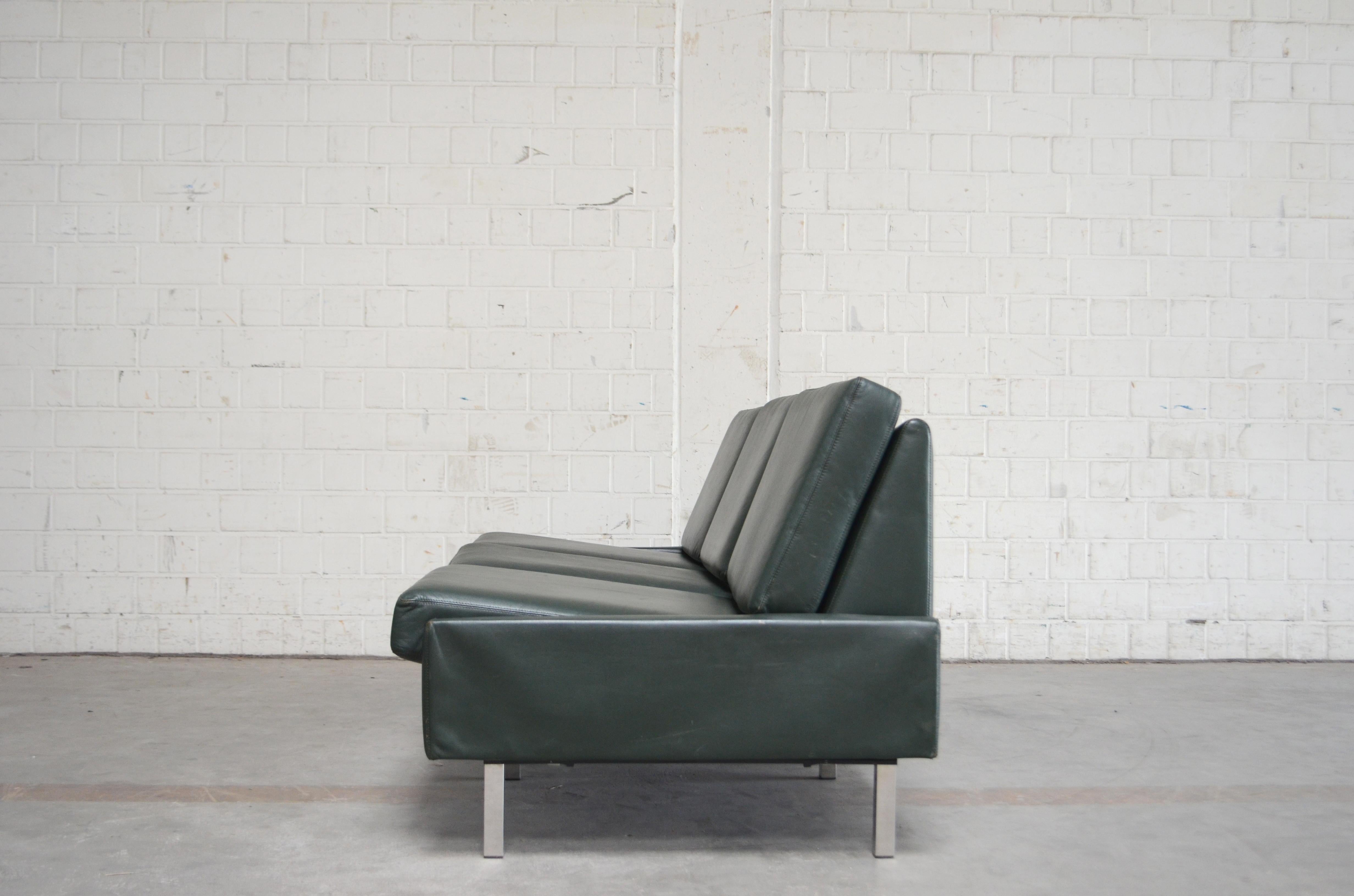 Mid-20th Century COR Model Conseta Leather Sofa Green, 1960s
