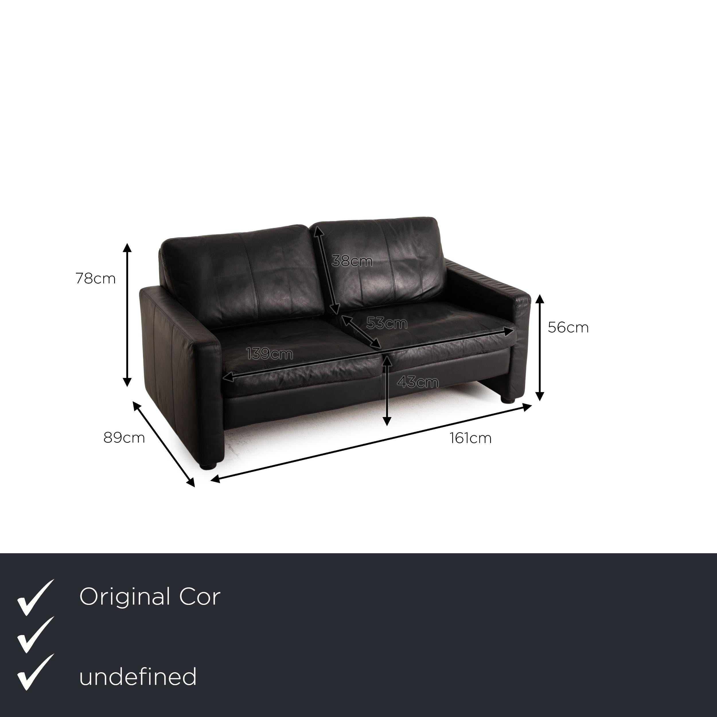 We present to you a COR Conseta leather sofa set dark blue 2x two-seater couch.
  
 

 Product measurements in centimeters:
 

 depth: 89
 width: 161
 height: 78
 seat height: 43
 rest height: 56
 seat depth: 53
 seat width: 139
 back