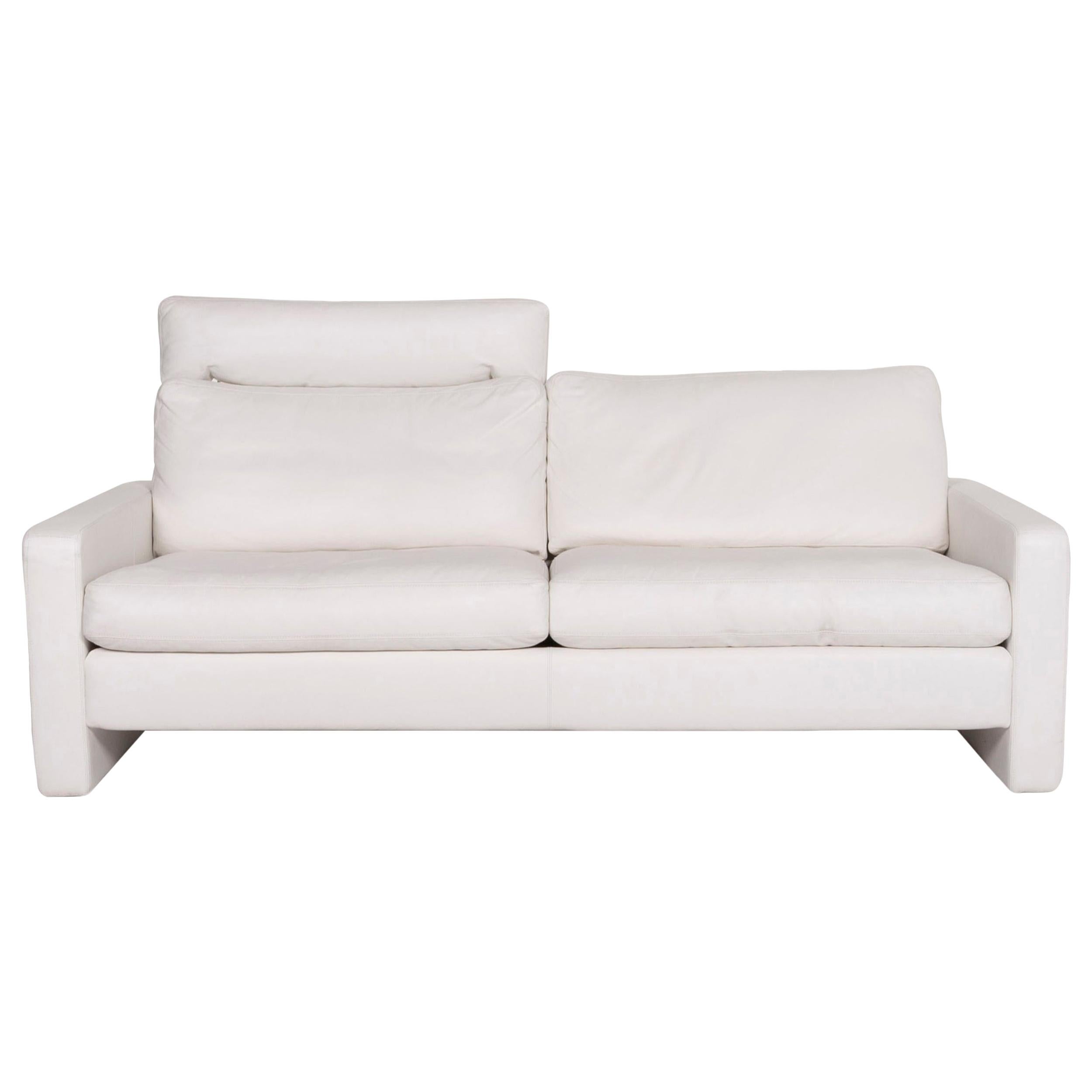 Cor Conseta Leather Sofa White Two-Seat Couch For Sale