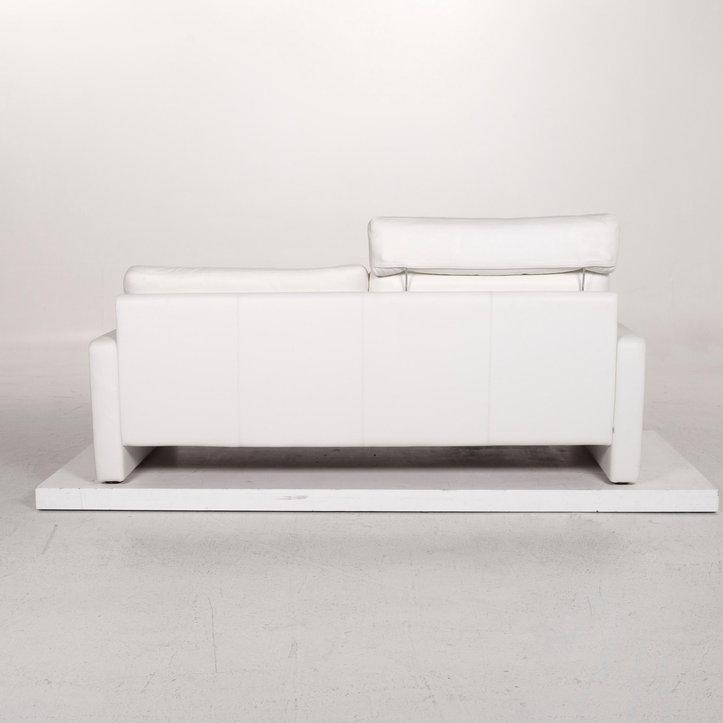Cor Conseta Leather Sofa White Two-Seat Couch For Sale 5