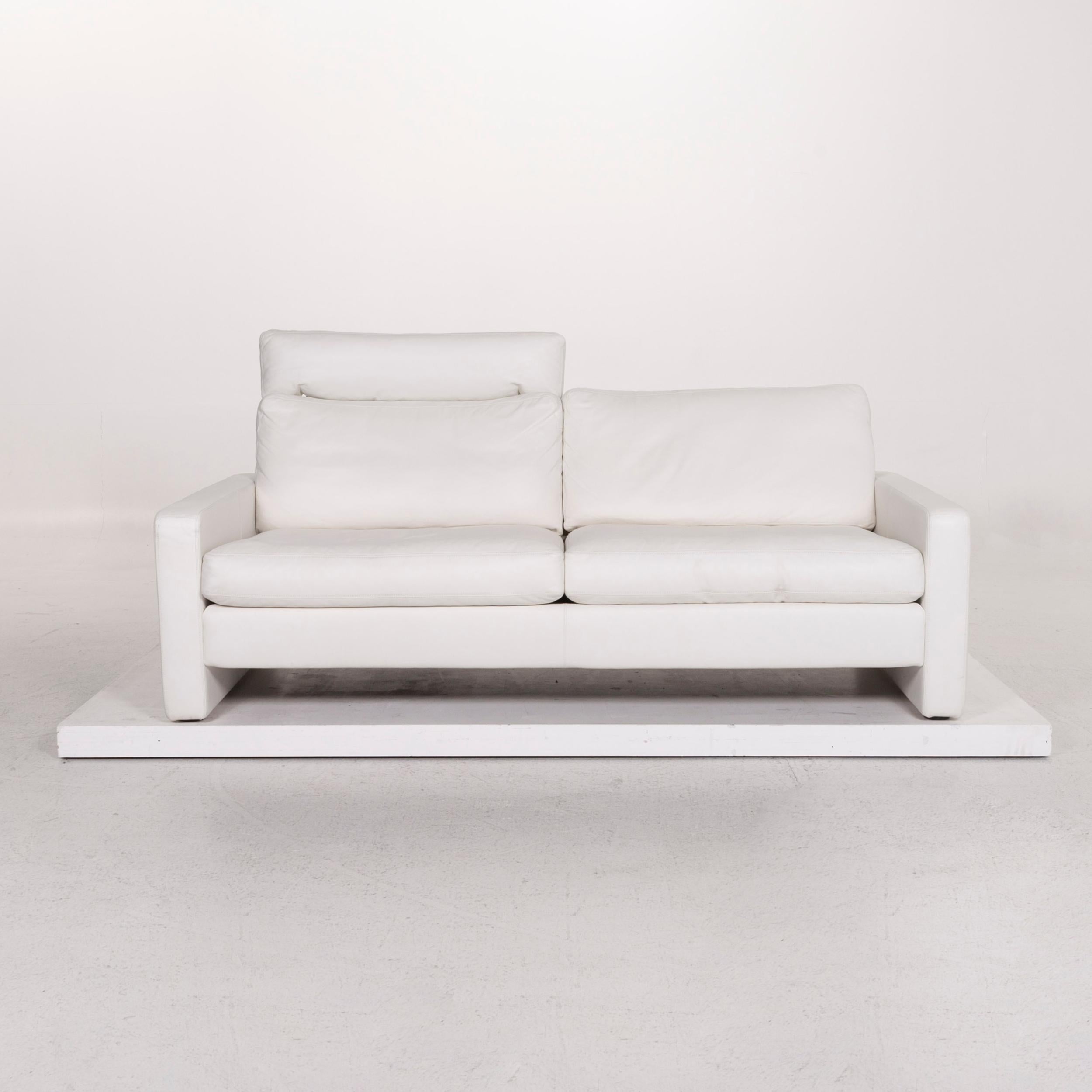 Cor Conseta Leather Sofa White Two-Seat Couch For Sale 1
