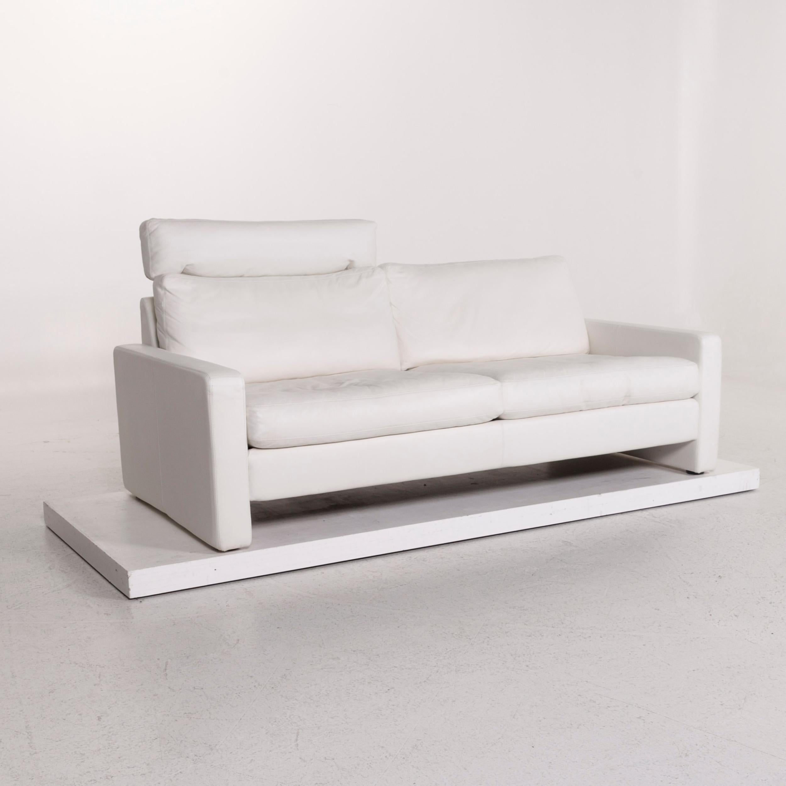 Cor Conseta Leather Sofa White Two-Seat Couch For Sale 2