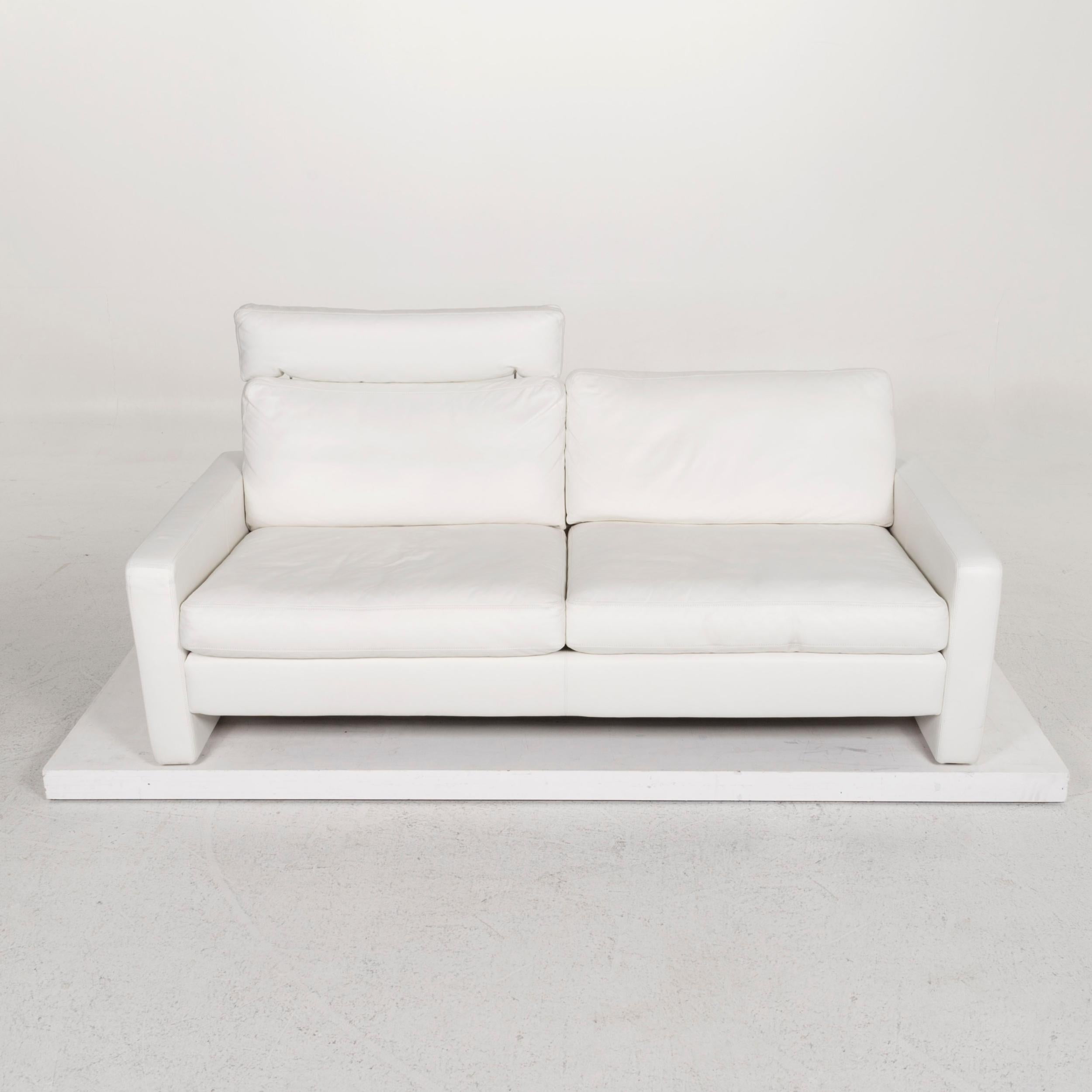 Cor Conseta Leather Sofa White Two-Seat Couch For Sale 3