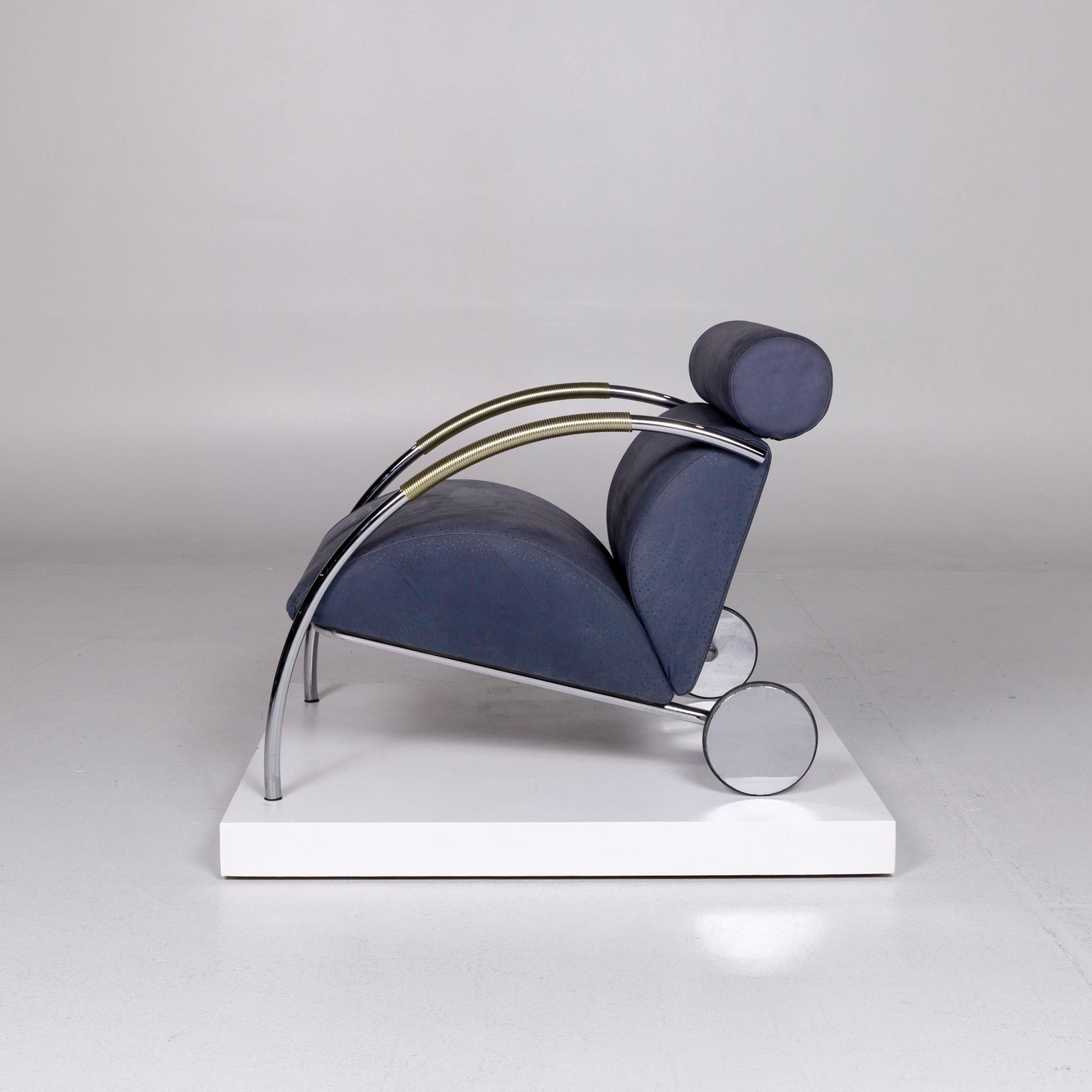 COR Cycle Leather Armchair Blue Feature Peter Maly 2