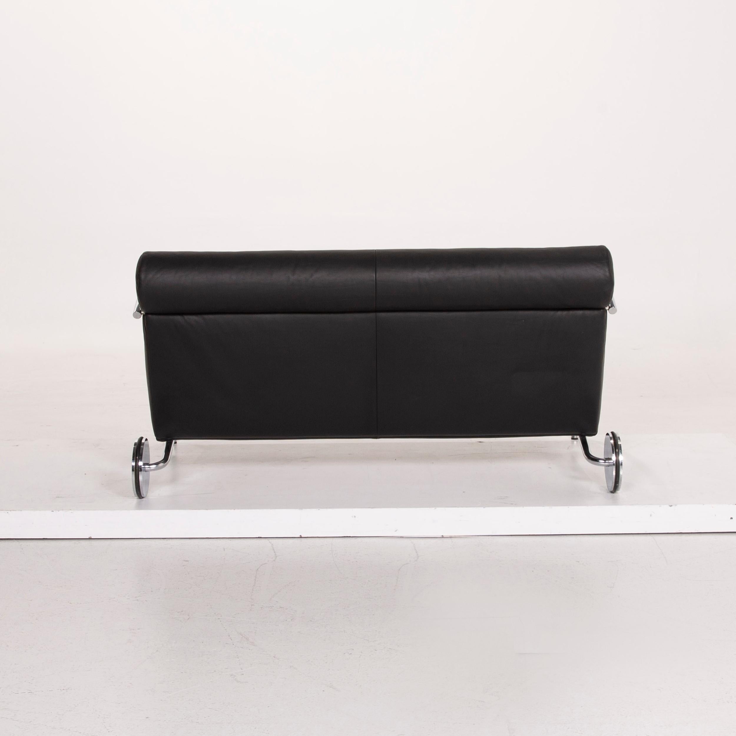 COR Cycle Leather Sofa Black Two-Seat 4