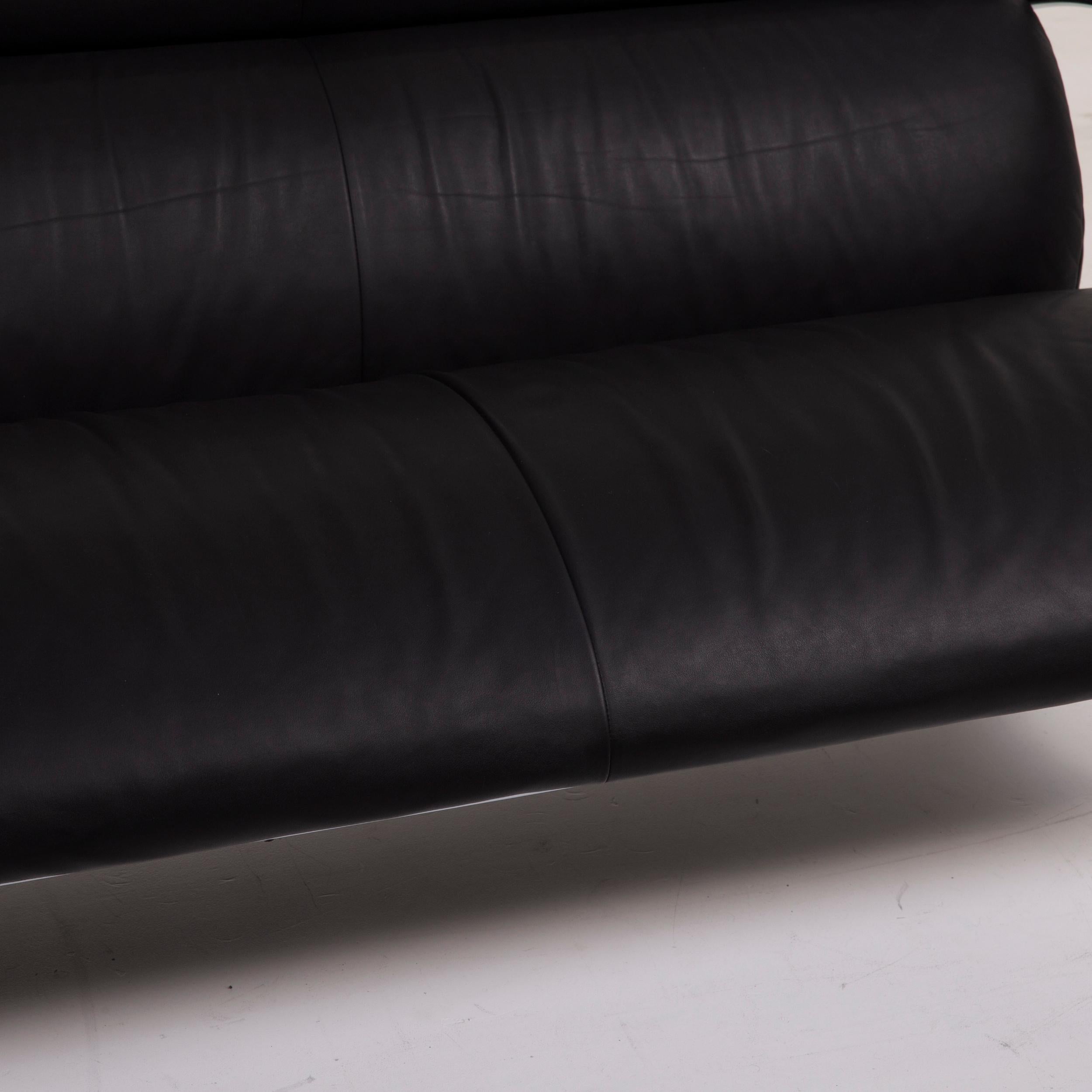 Modern COR Cycle Leather Sofa Black Two-Seat