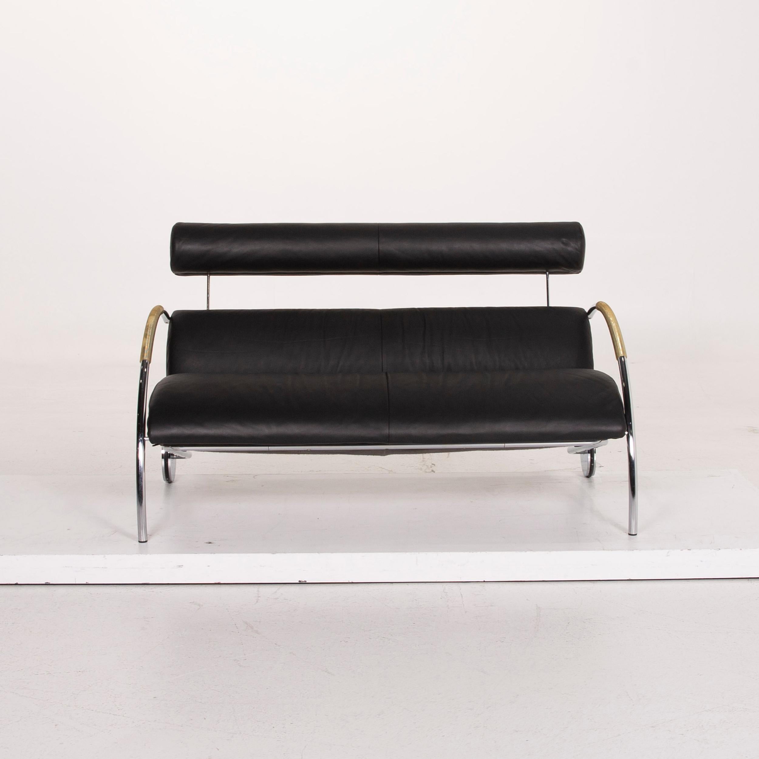 COR Cycle Leather Sofa Black Two-Seat 1