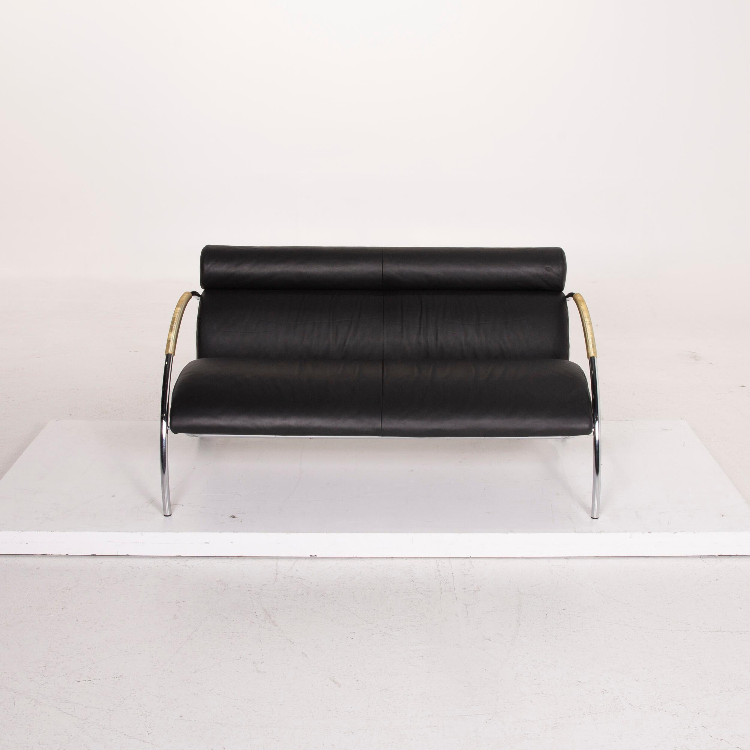 COR Cycle Leather Sofa Black Two-Seat 2