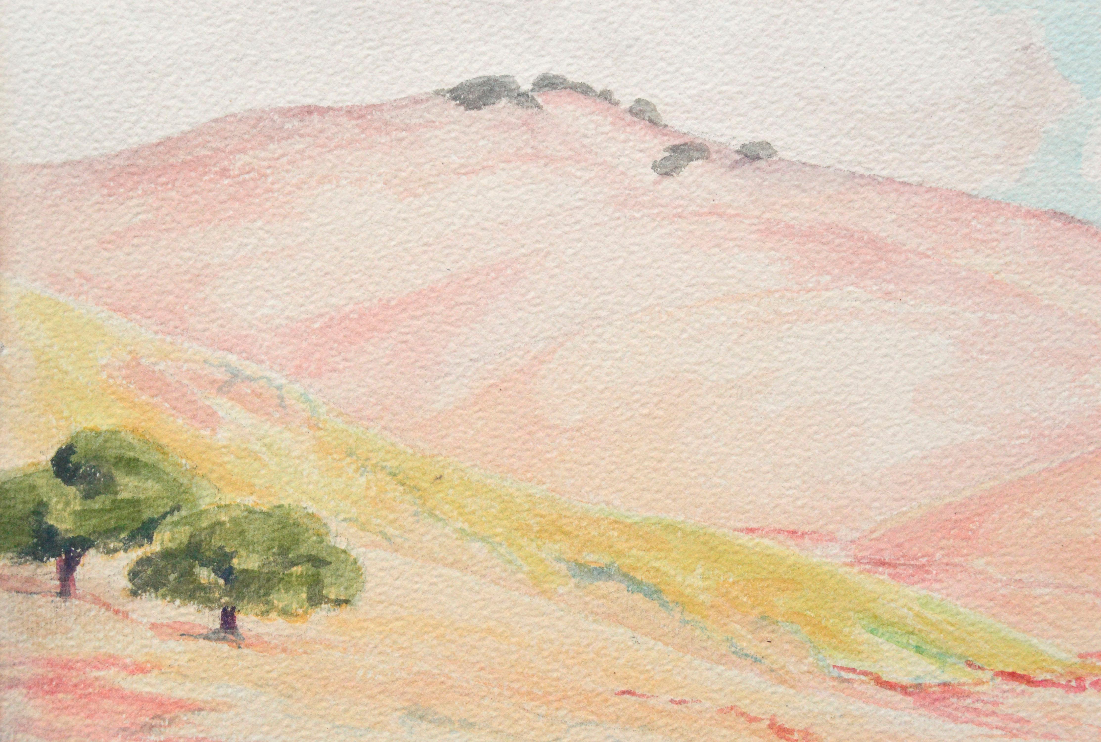 Aromas Kalifornien Rosa und Gold Hills Landschaft von Cor de Gavere Jolly Daubers im Angebot 2