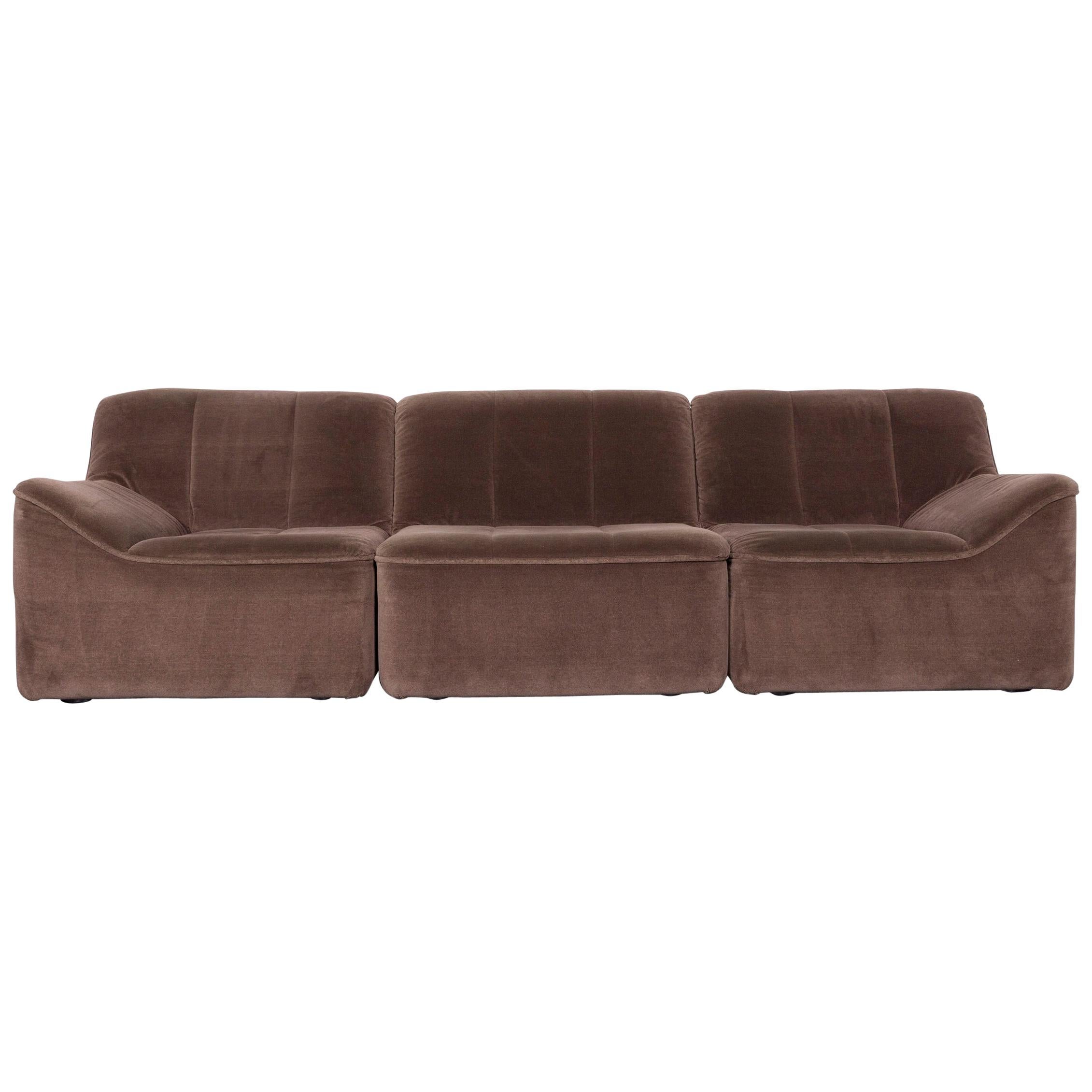 COR Designer Fabric Sofa Brown Three-Seat Couch For Sale