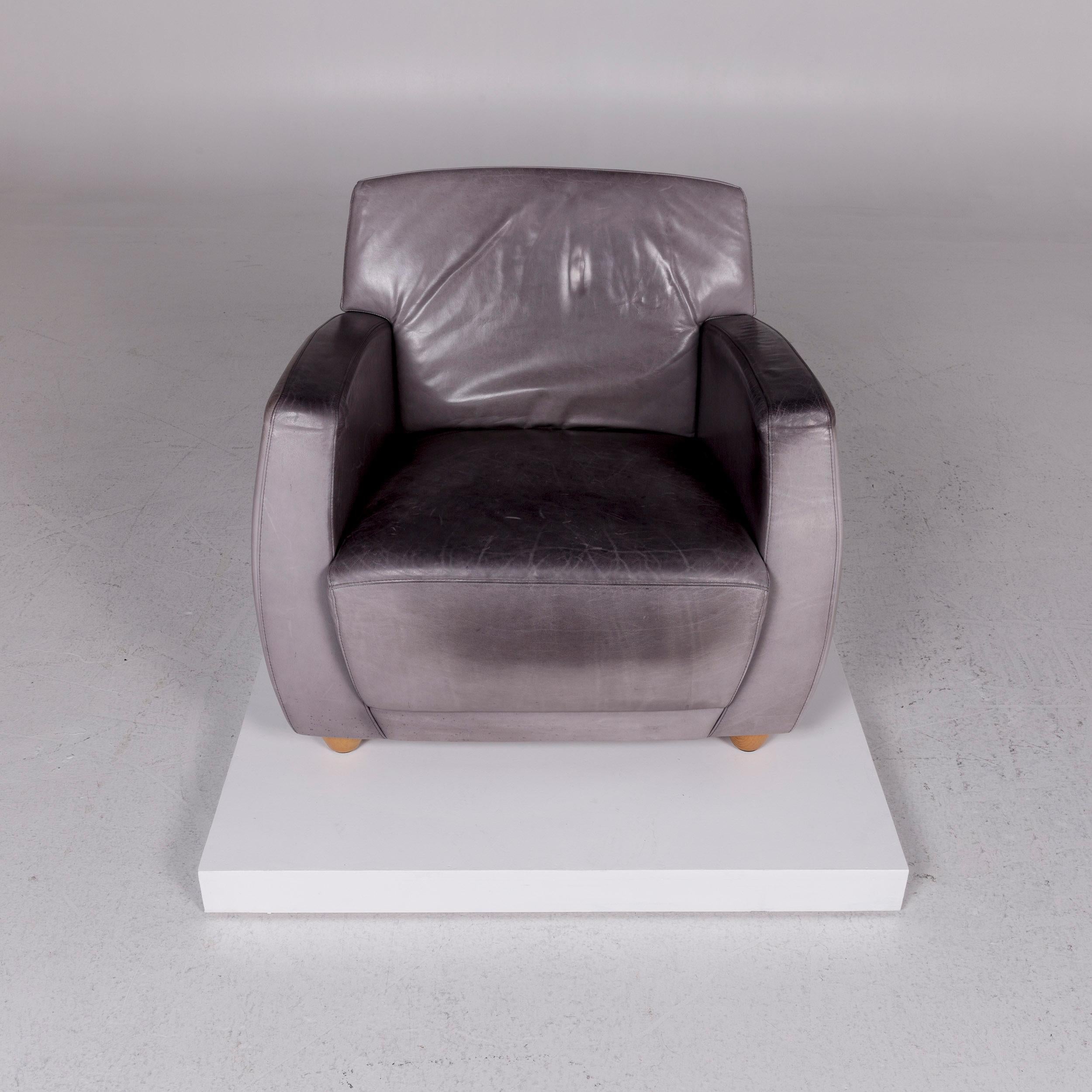 COR Dio Leather Armchair Gray In Good Condition In Cologne, DE