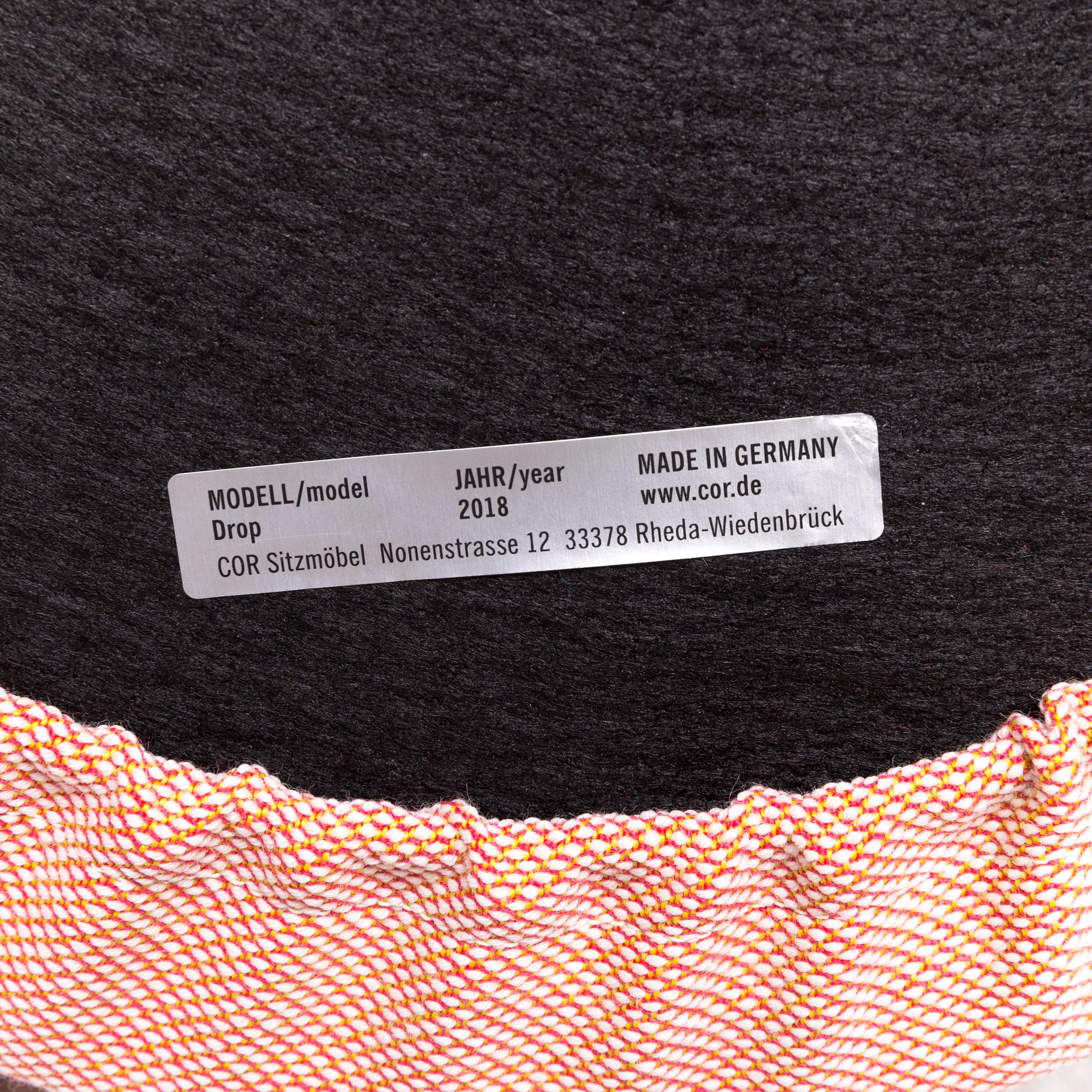 Contemporary COR Drop Designer Fabric Stool Orange Pauline Deltour Stool For Sale