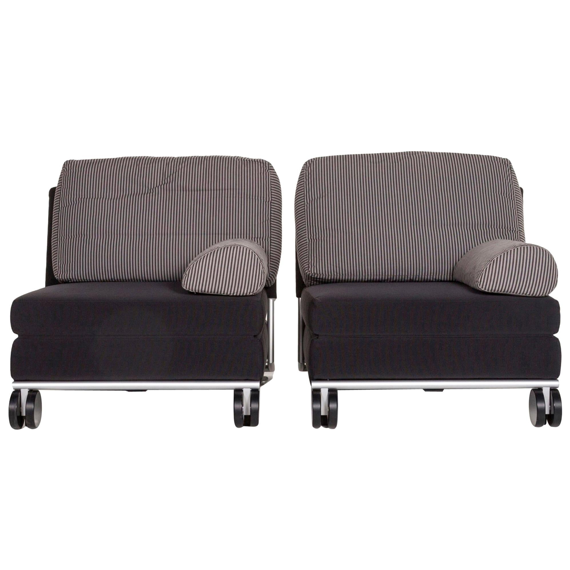 COR Fabric Armchair Set Blue Dark Blue Sleep Function Function 2 Armchair