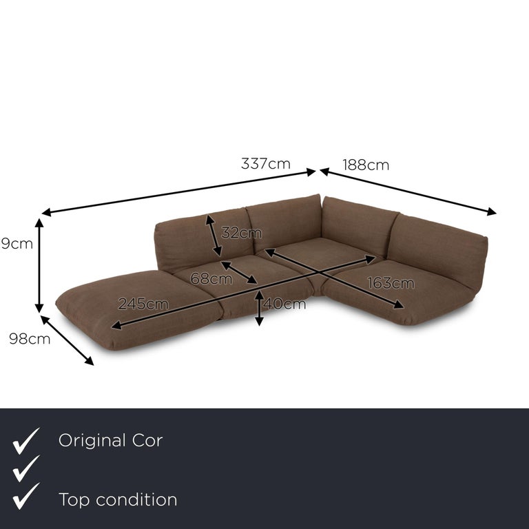 Cor Jalis fabric sofa brown corner sofa couch at 1stDibs
