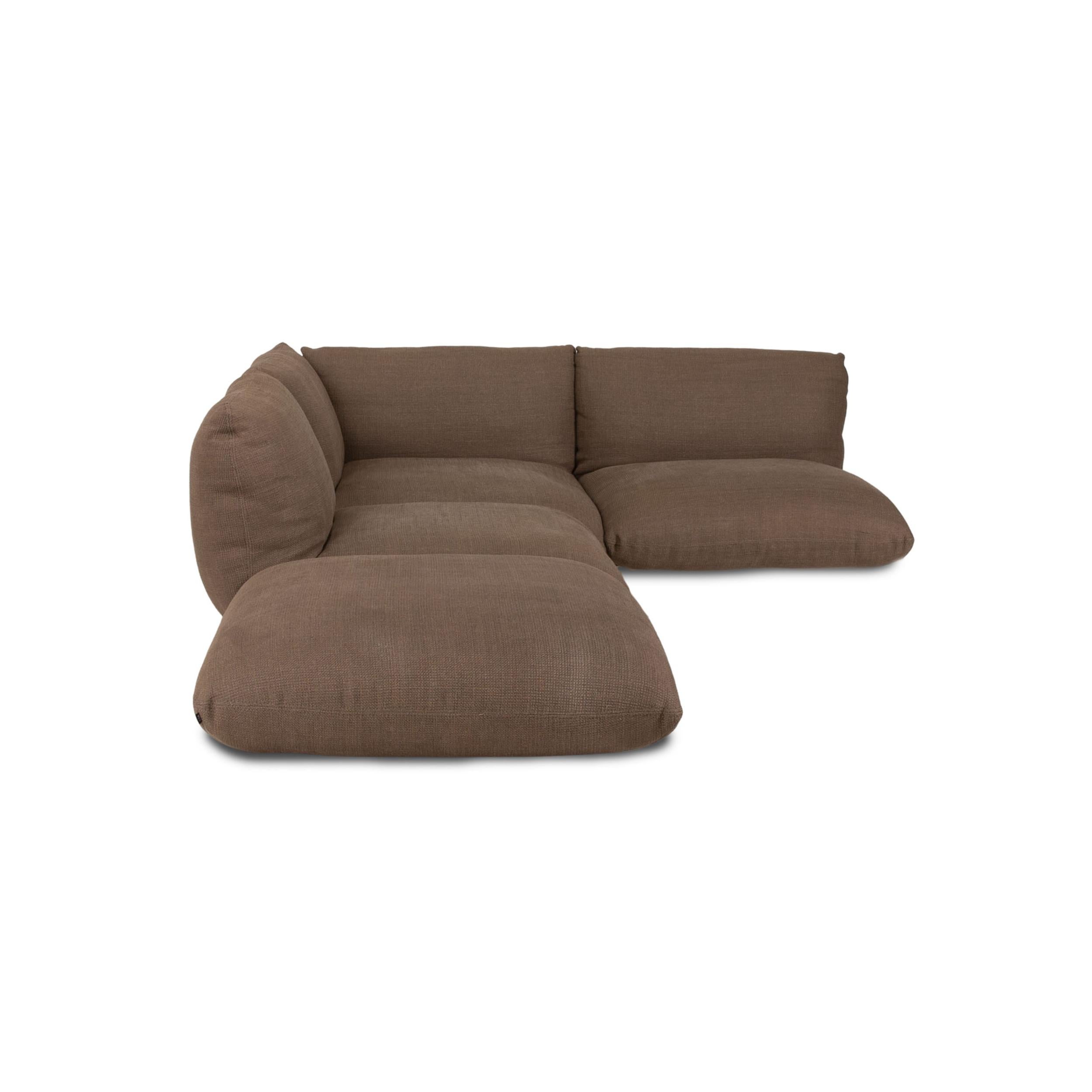 Cor Jalis fabric sofa brown corner sofa couch In Good Condition In Cologne, DE