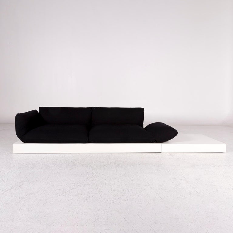 COR Jalis Stoff Sofa Schwarz Inkl. Podest Weiß Zweisitzer Funktion Couch  For Sale at 1stDibs
