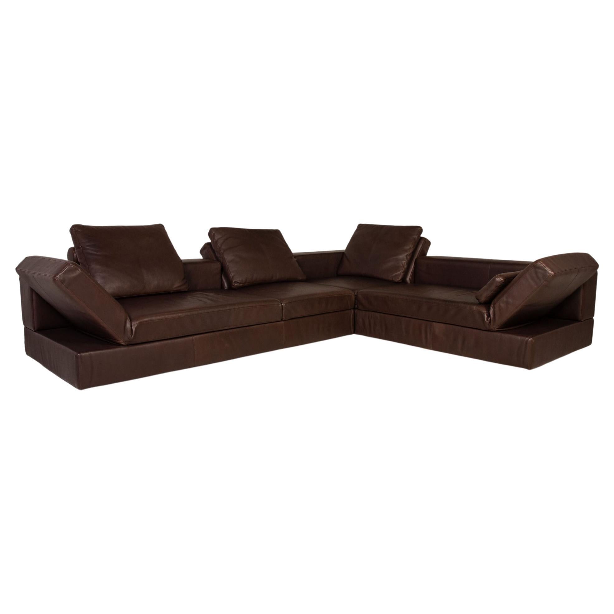 Ewald Schillig Fabric Corner Sofa Brown Sofa Function Couch at 1stDibs