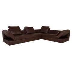 COR Kaja Leather Sofa Brown Corner Sofa Couch Function