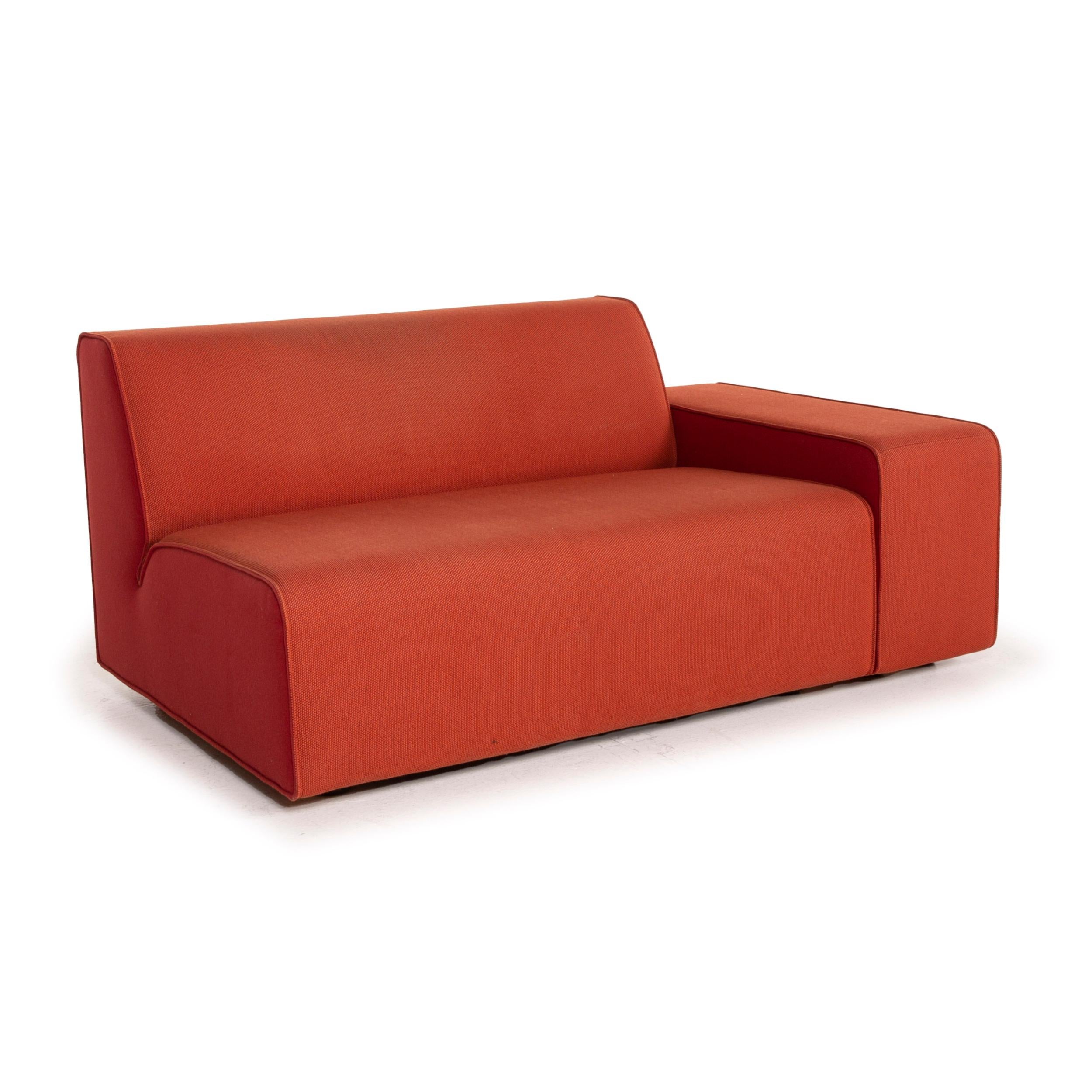 Modern Cor Kelp Fabric Sofa Orange Two Seater Modular For Sale