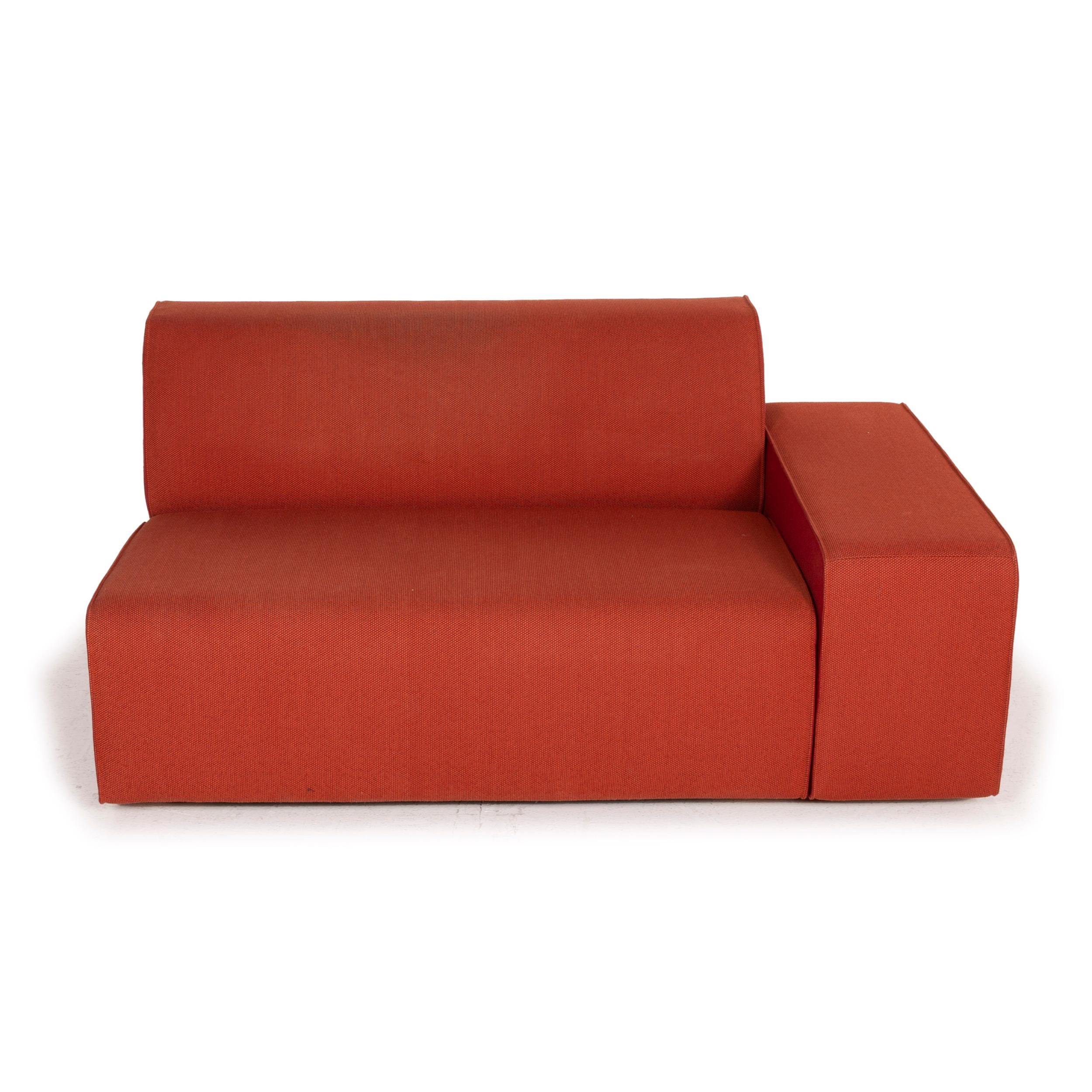 German Cor Kelp Fabric Sofa Orange Two Seater Modular For Sale