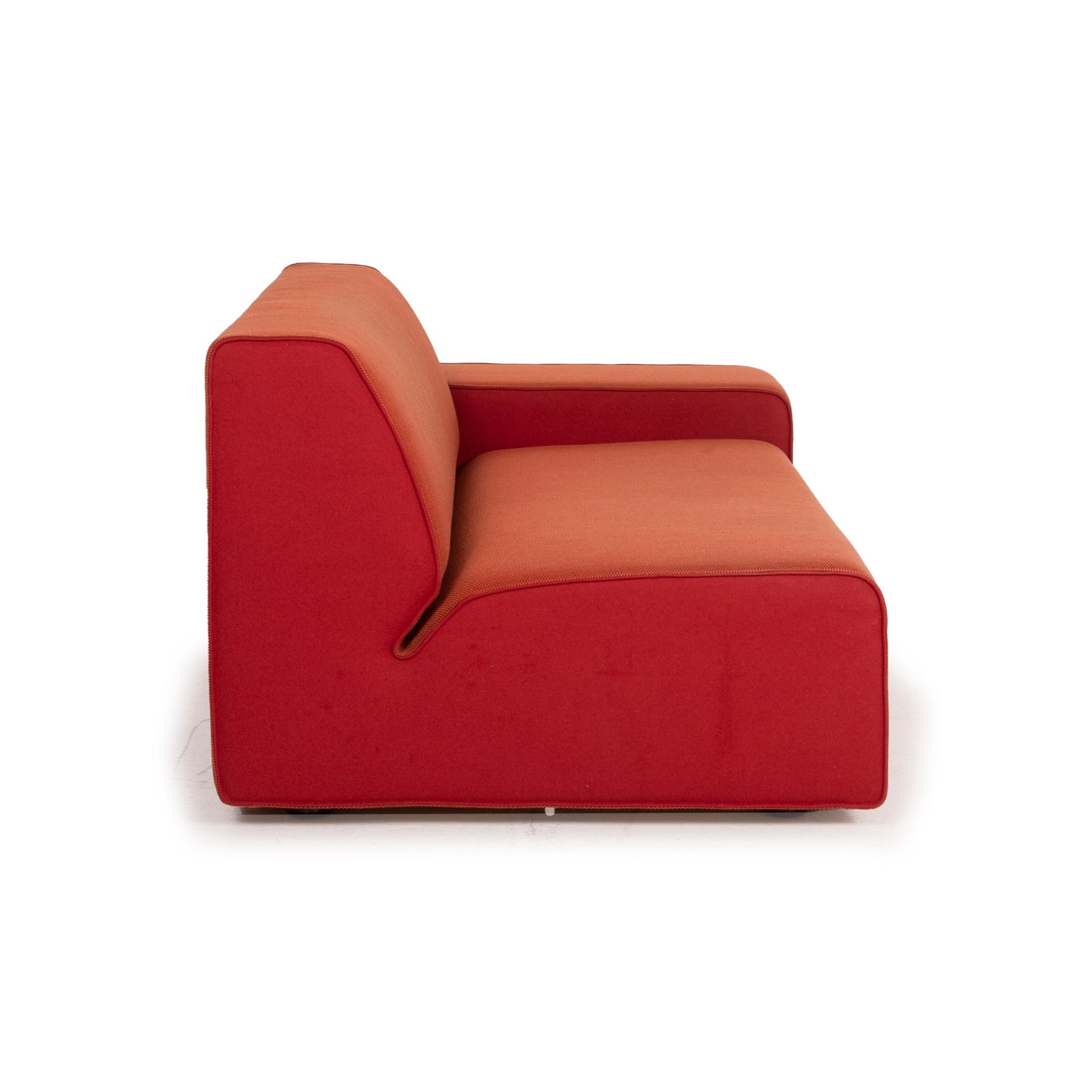 Cor Kelp Fabric Sofa Orange Two Seater Modular In Excellent Condition For Sale In Cologne, DE