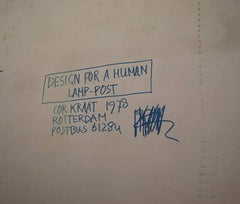 Cor Kraat '1946', Silkscreen "Design for a Human Lamp-Post", 1978