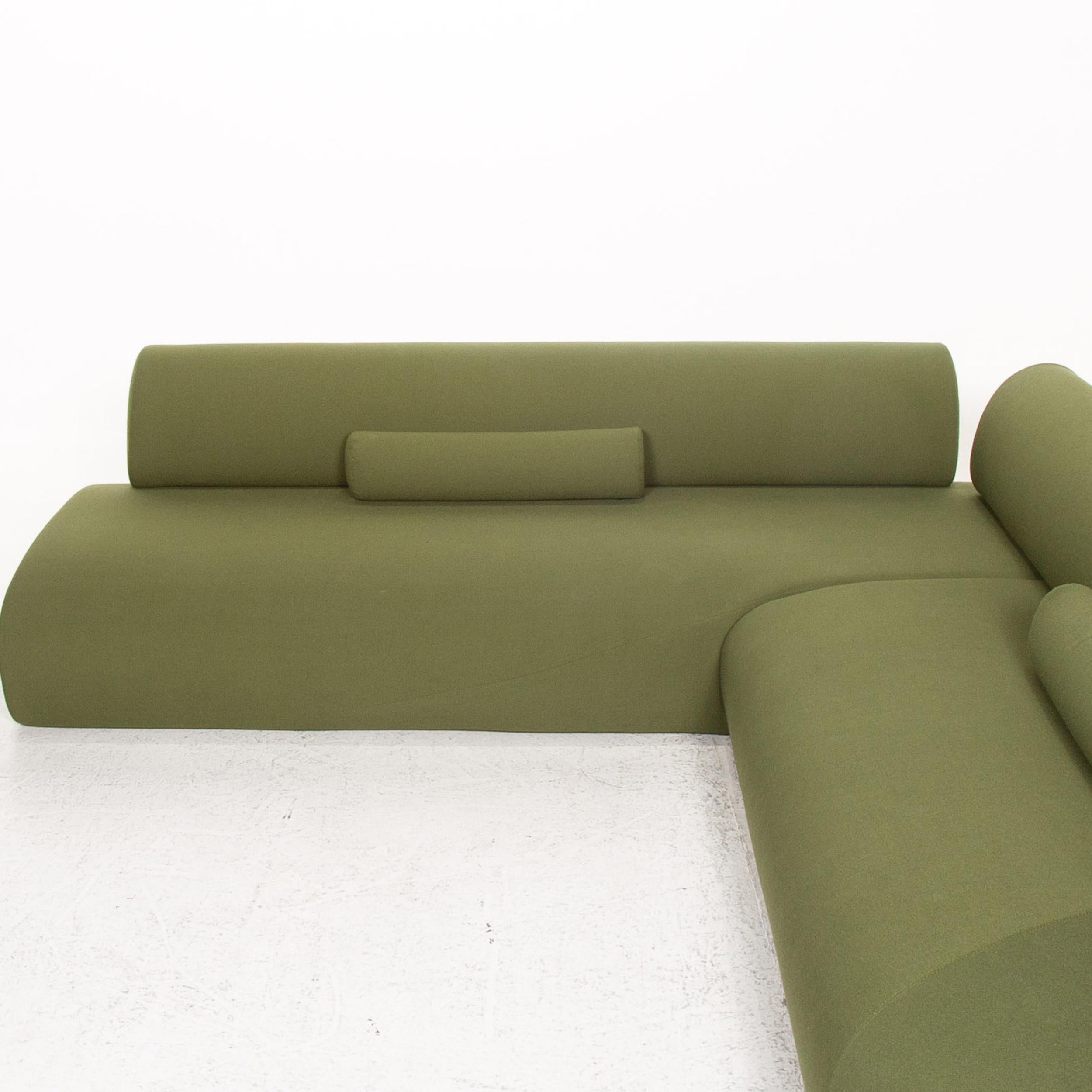 COR Lava Fabric Corner Sofa Incl. Stool Green Modular Sofa Couch 1