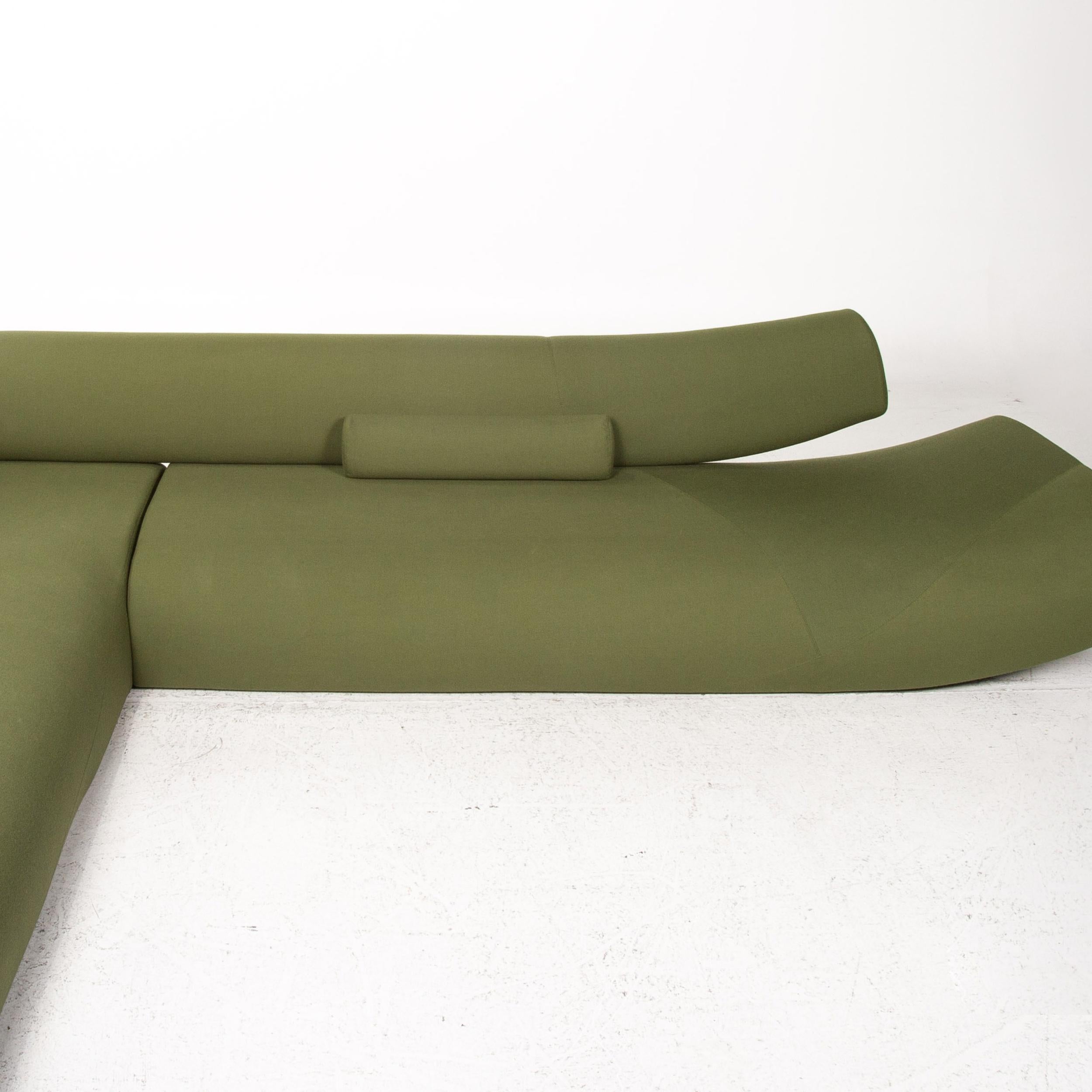 COR Lava Fabric Corner Sofa Incl. Stool Green Modular Sofa Couch 2