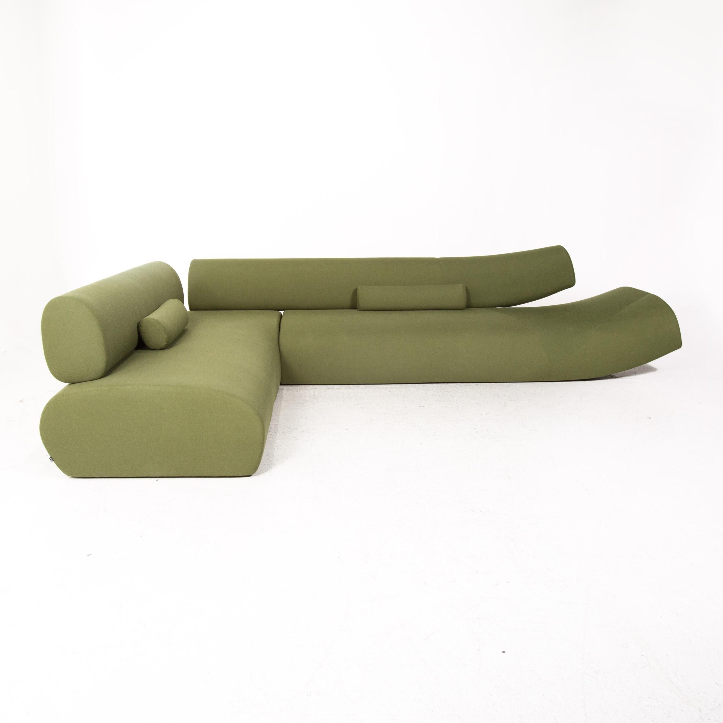COR Lava Fabric Corner Sofa Incl. Stool Green Modular Sofa Couch 3