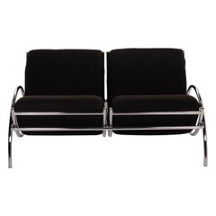 COR Loft Stoff-Sofa, schwarz, zweisitzige Funktion, Chrom