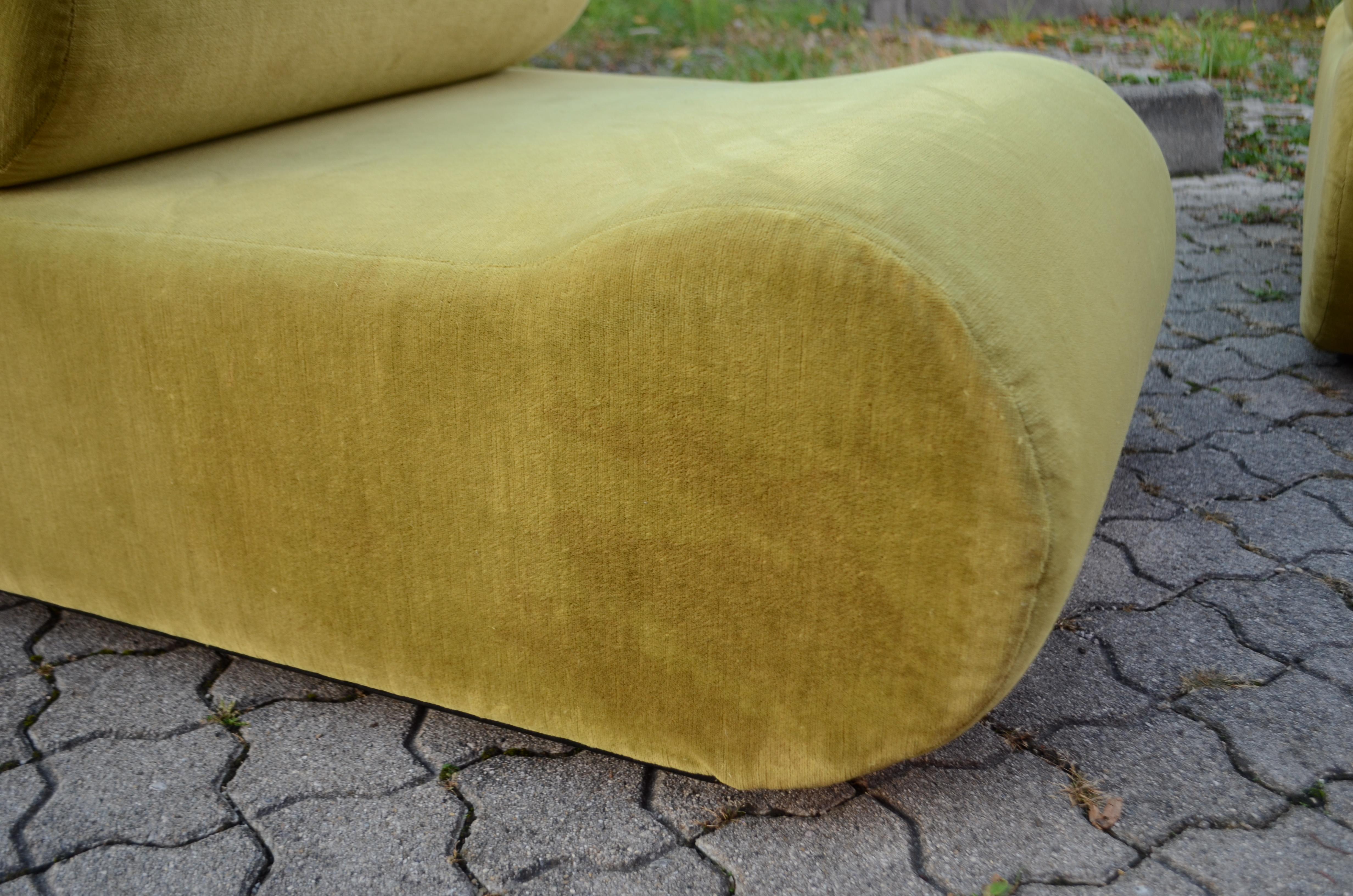 COR Model Corbi Modular Sofa by Klaus Uredat 2x limegreen Lounge Chair For Sale 7