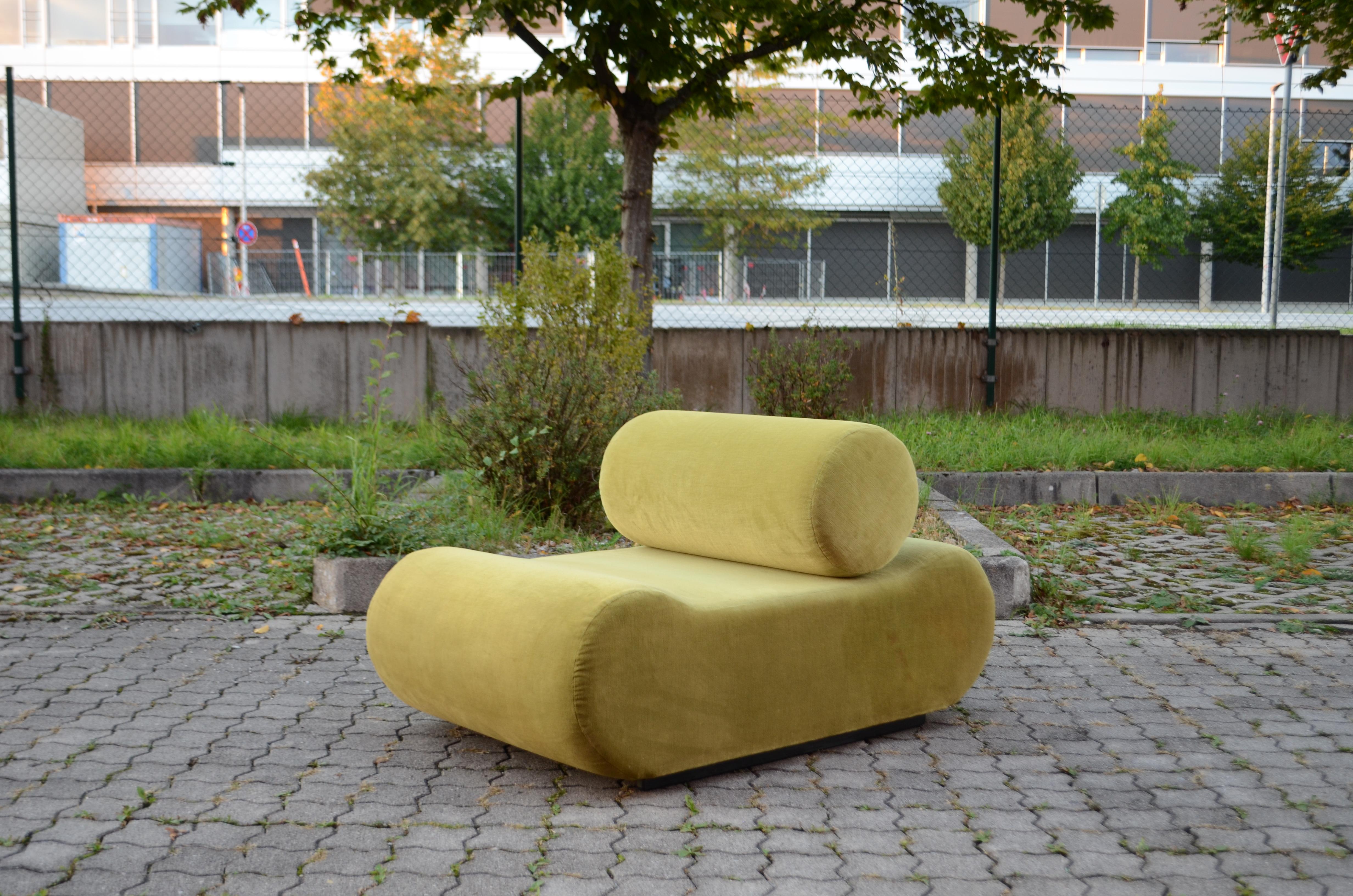 Fabric COR Model Corbi Modular Sofa by Klaus Uredat 2x limegreen Lounge Chair For Sale