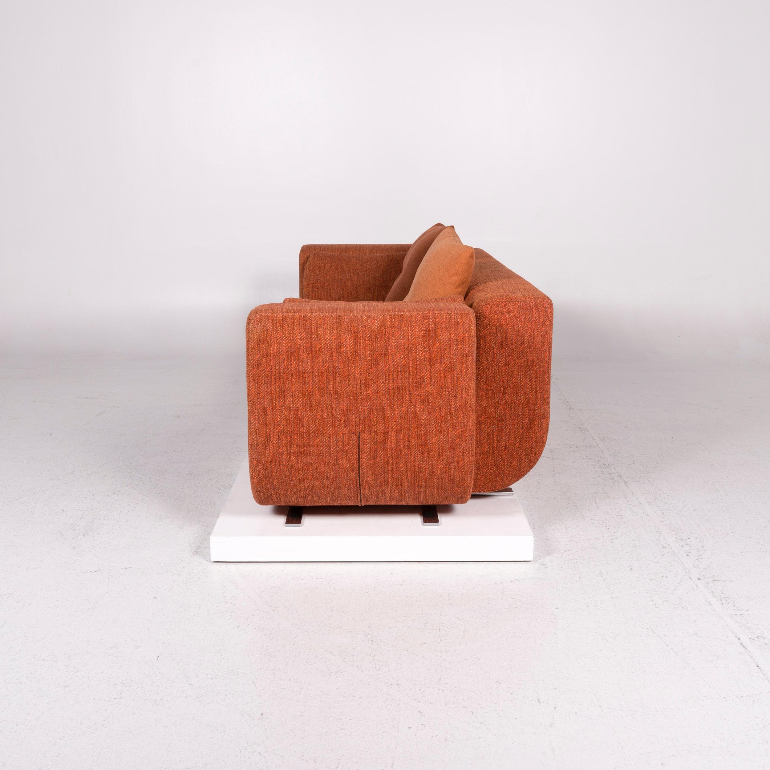 COR Nuba Fabric Sofa Orange Three-Seat Couch 1