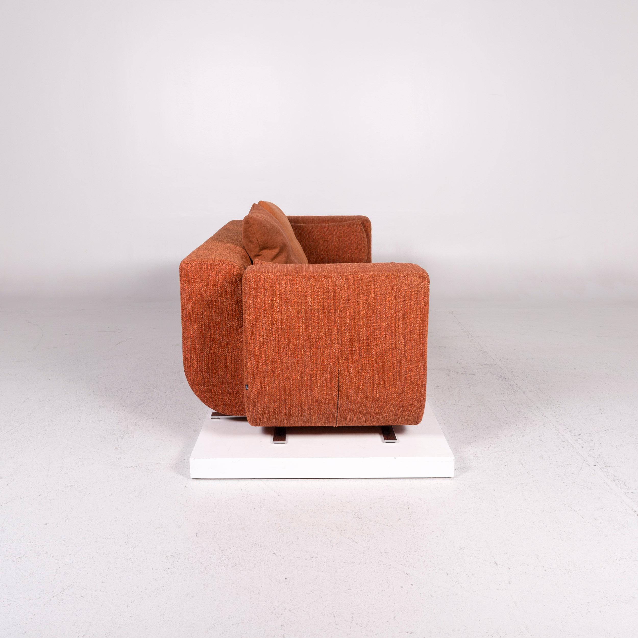 COR Nuba Fabric Sofa Orange Three-Seat Couch In Good Condition In Cologne, DE