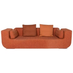 COR Nuba Fabric Sofa Orange Three-Seat Couch