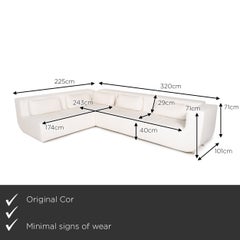 COR Nuba Leather Corner Sofa Cream Sofa Couch