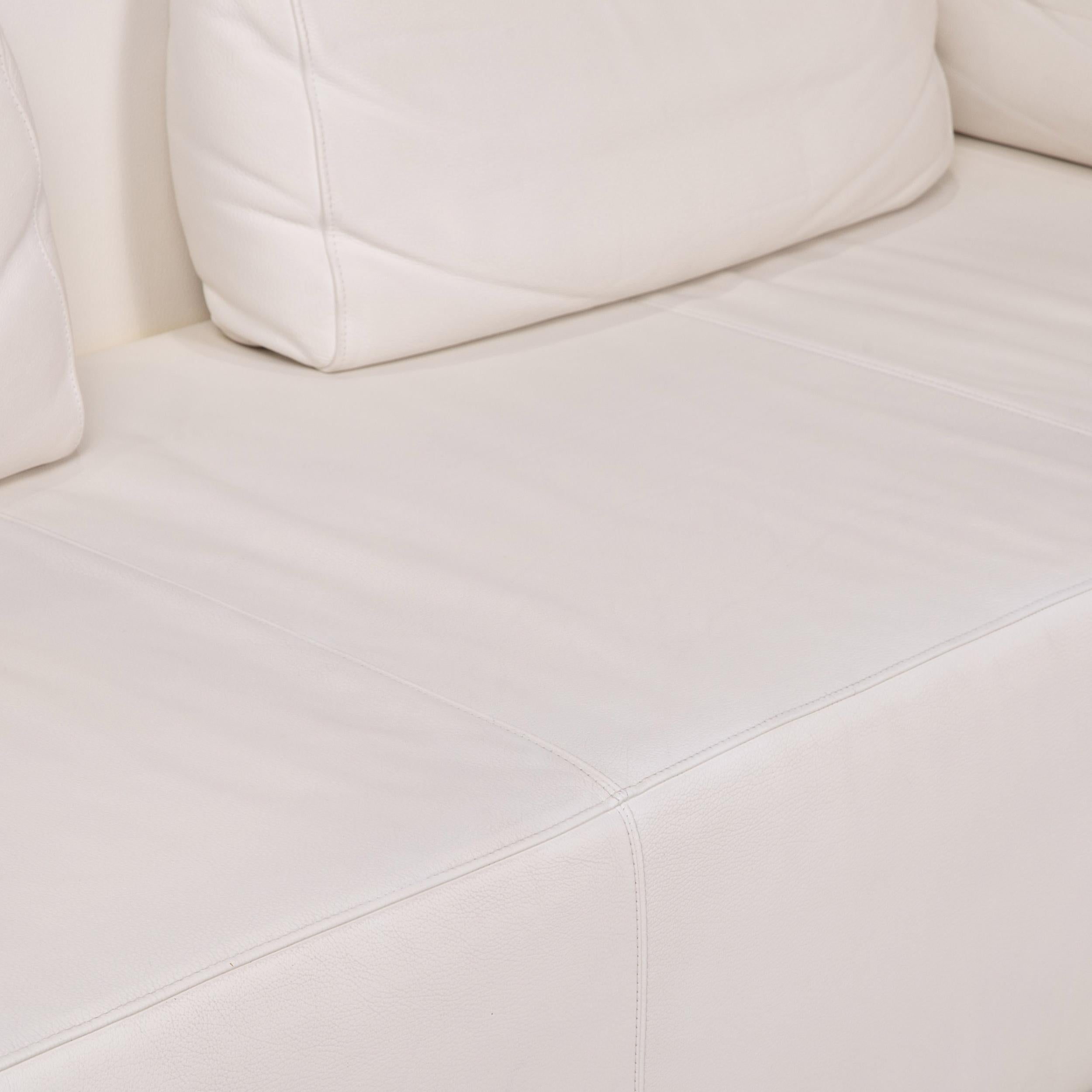 Modern COR Nuba Leather Corner Sofa Cream Sofa Couch