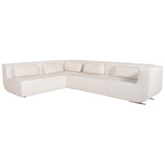 COR Nuba Leather Corner Sofa Cream Sofa Couch