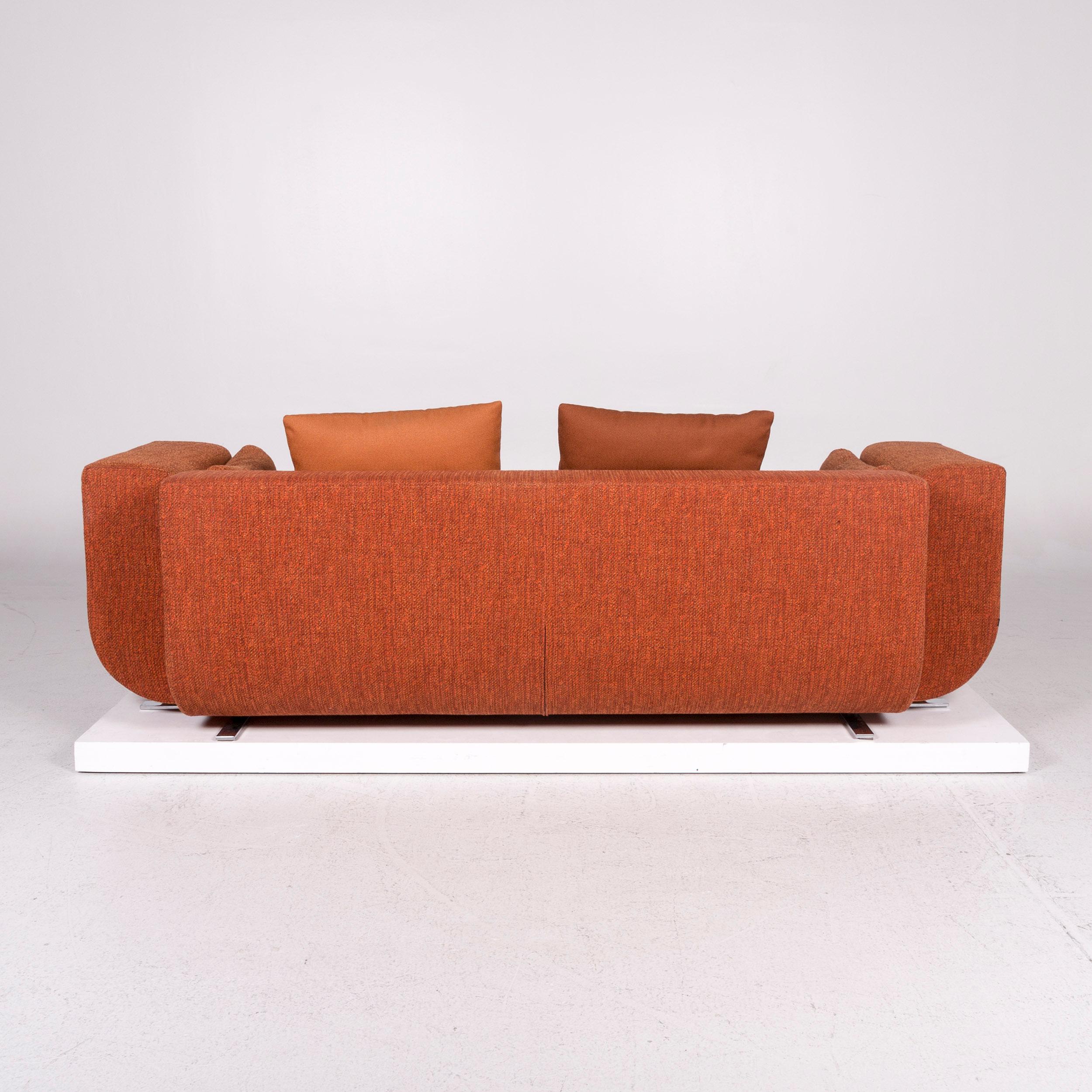 COR Nuba Orange Fabric Sofa Set 1 Three-Seat 1 Stool 3