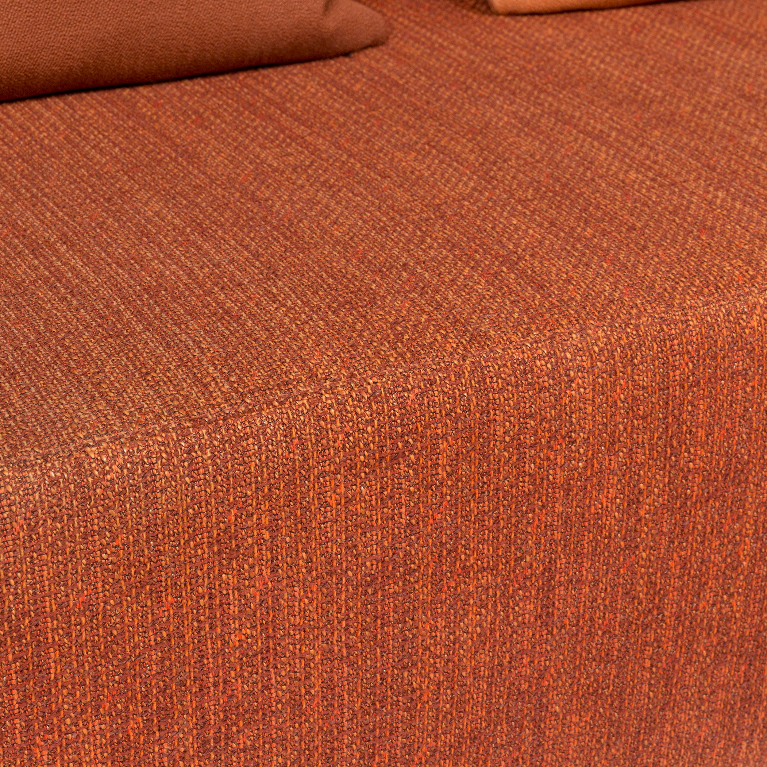German COR Nuba Orange Fabric Sofa Set 1 Three-Seat 1 Stool