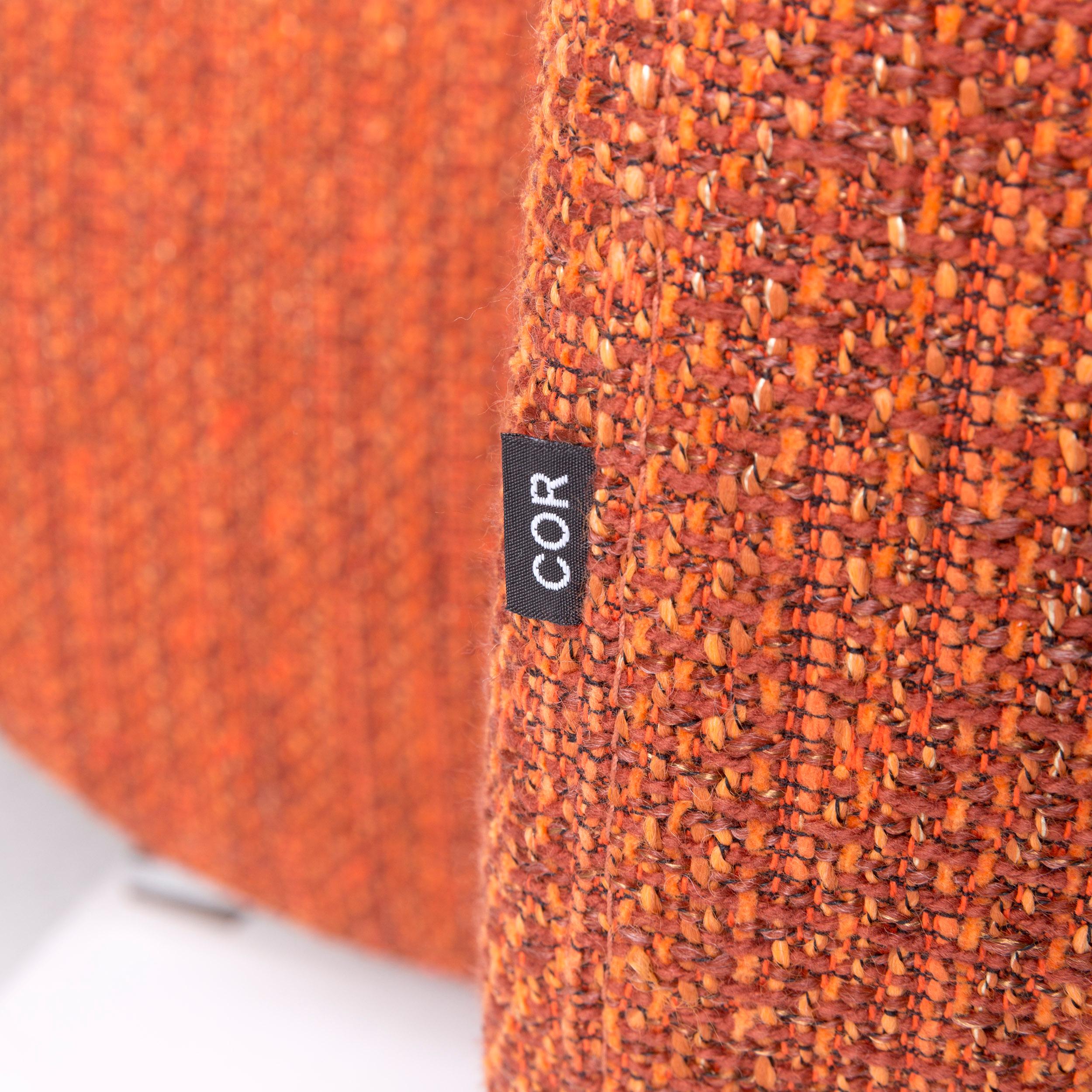 Contemporary COR Nuba Orange Fabric Sofa Set 1 Three-Seat 1 Stool
