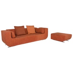 COR Nuba Orange Fabric Sofa Set 1 Three-Seat 1 Stool
