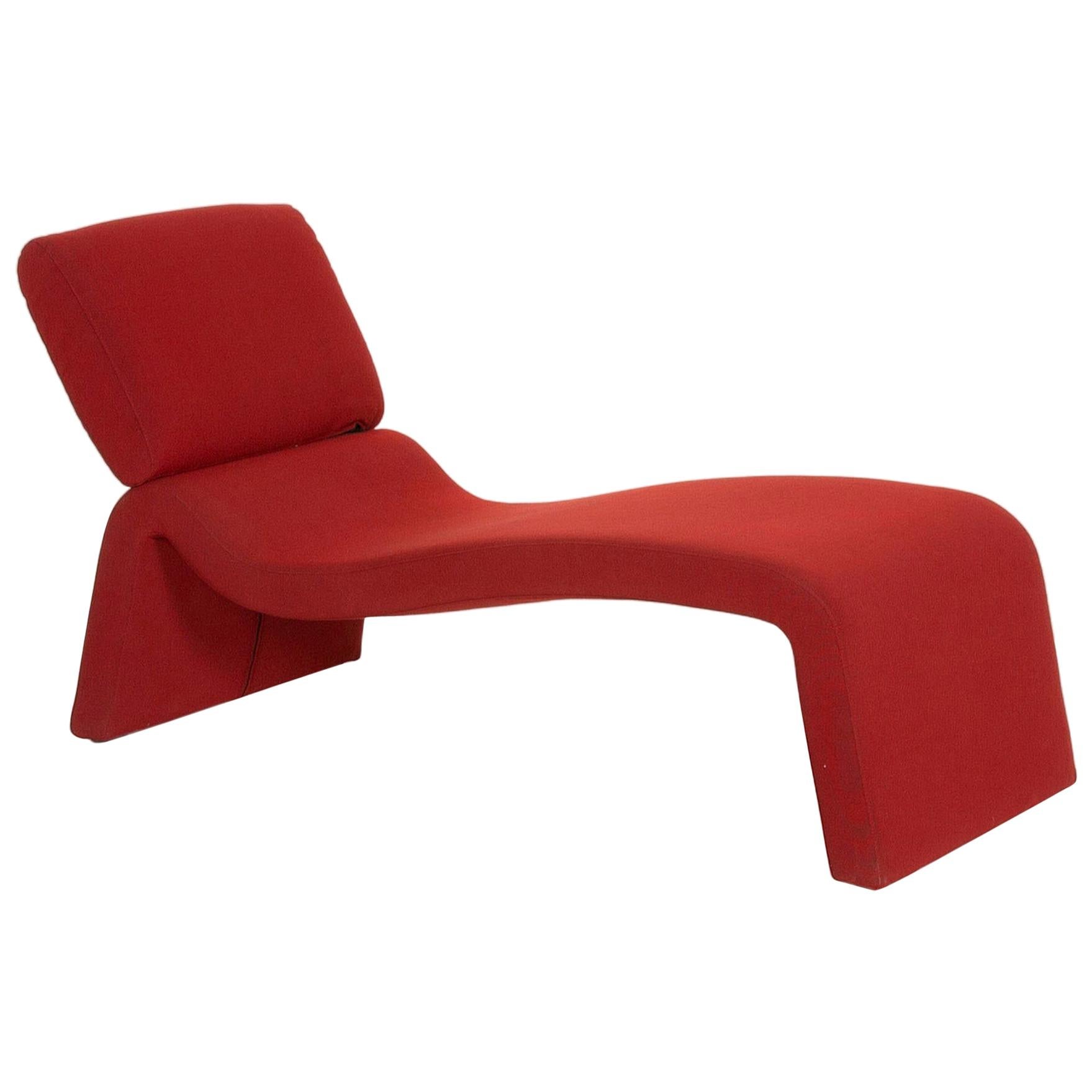 COR Onda Fabric Lounger Red For Sale