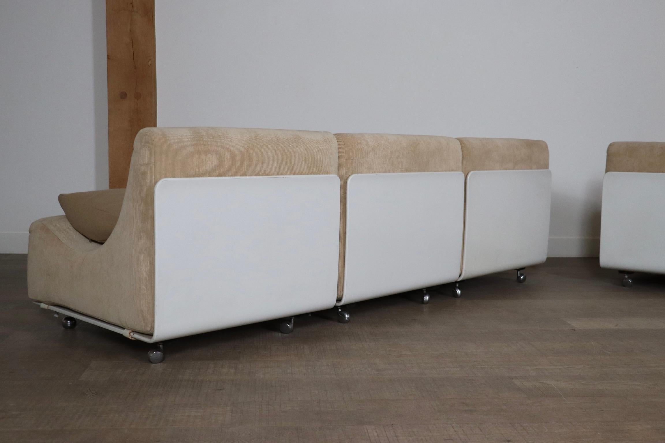 COR Orbis Modular Sofa In Beige Corduroy By Luigi Colani, 1970s 6