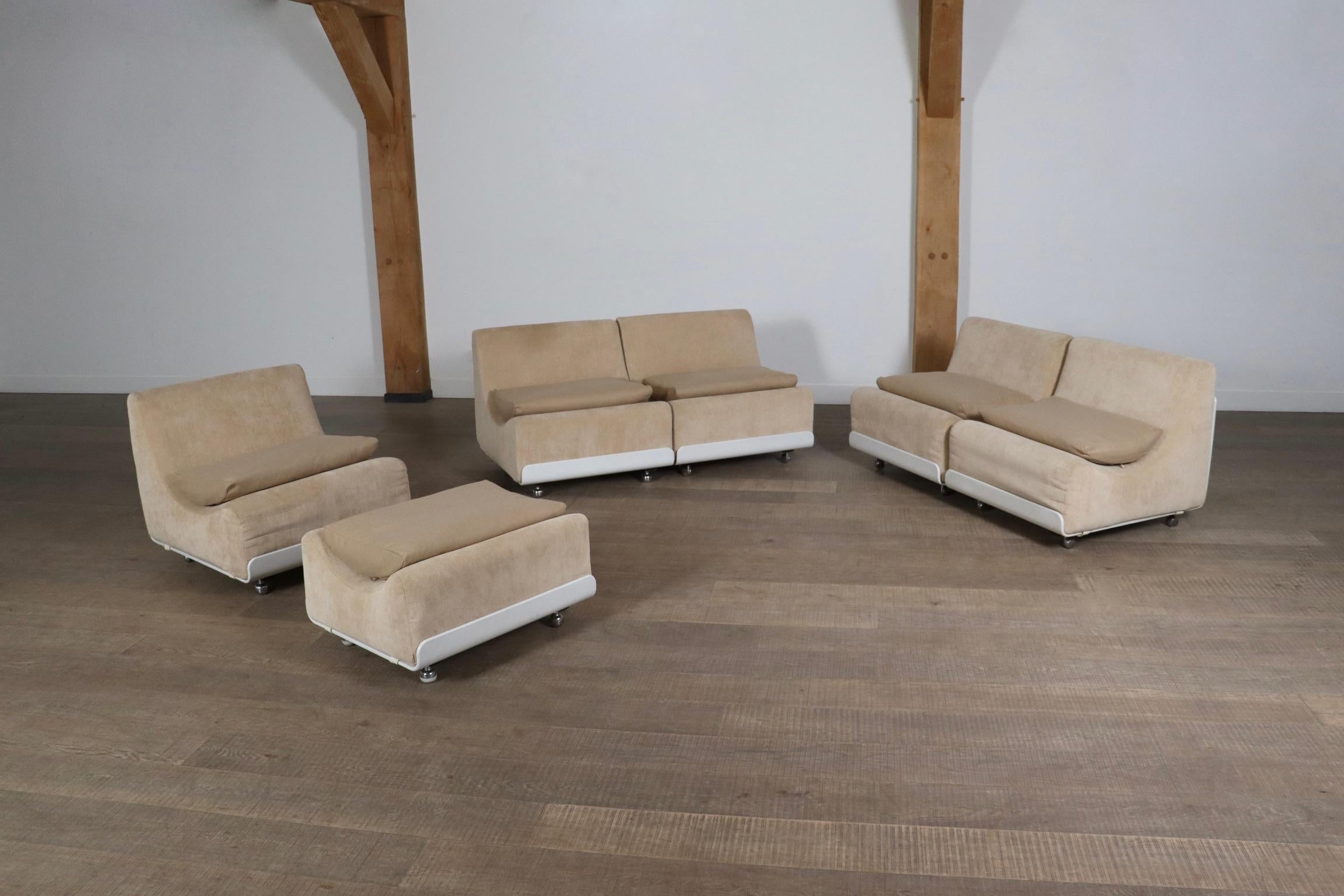 Mid-20th Century COR Orbis Modular Sofa In Beige Corduroy By Luigi Colani, 1970s