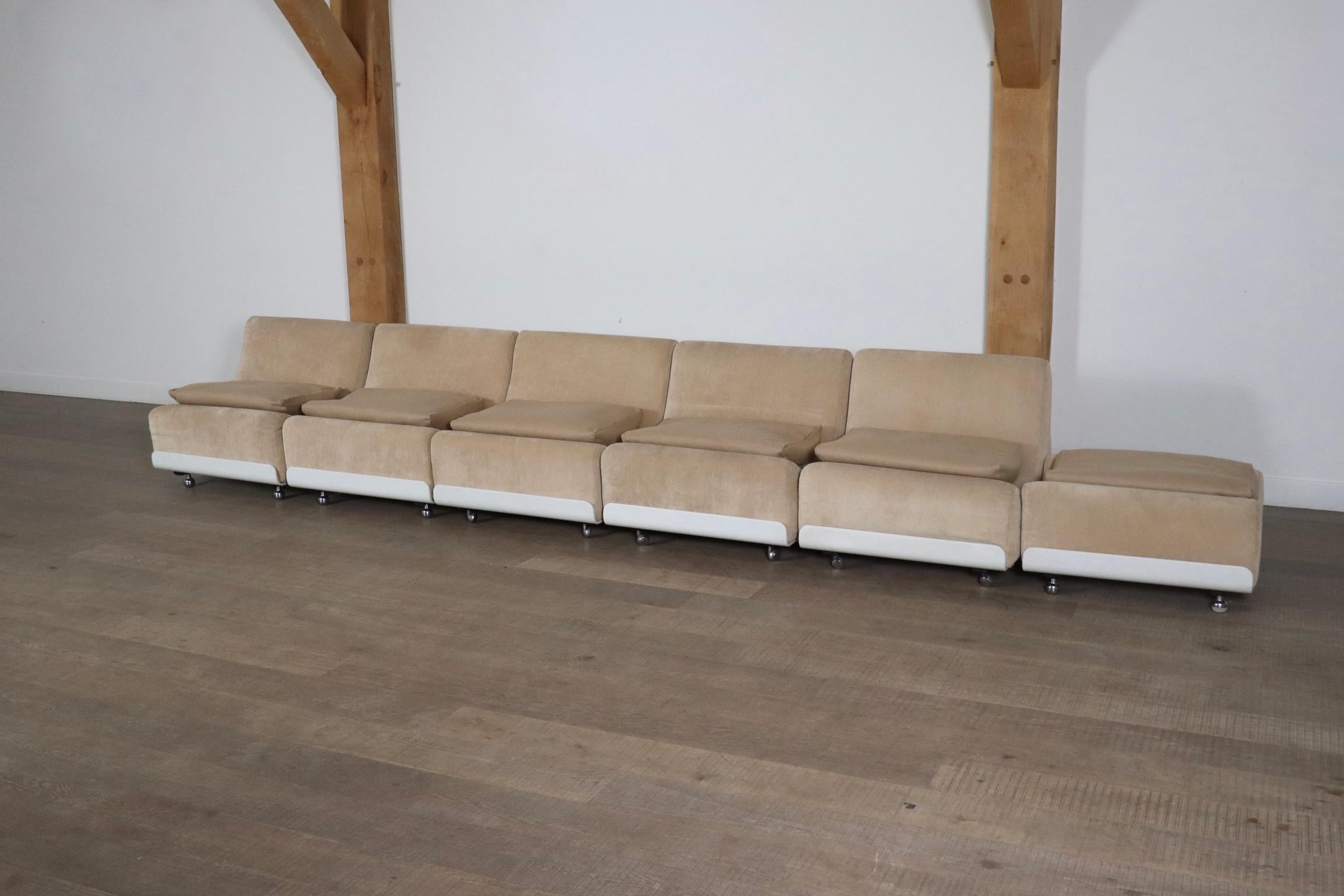 Metal COR Orbis Modular Sofa In Beige Corduroy By Luigi Colani, 1970s