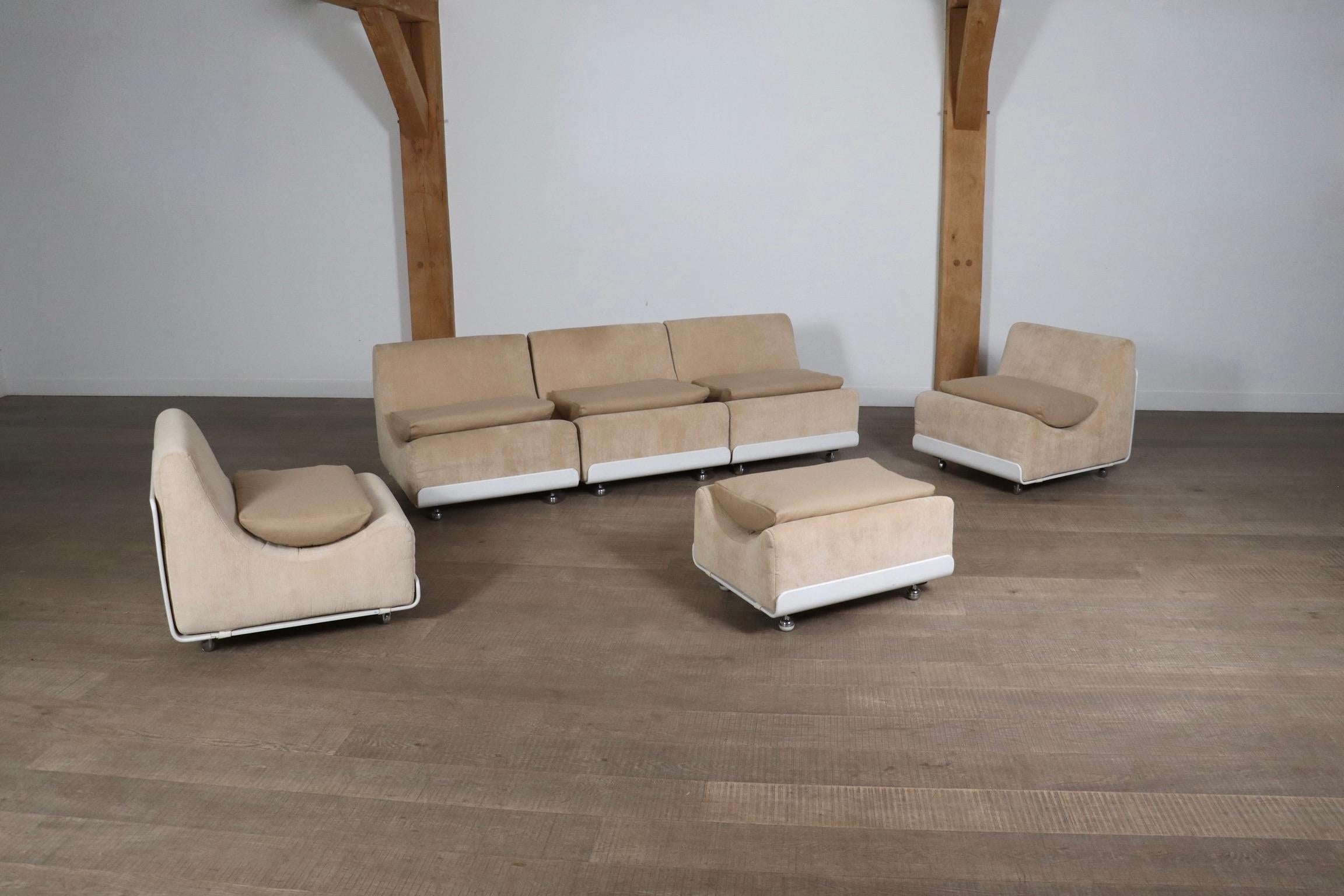 COR Orbis Modular Sofa In Beige Corduroy By Luigi Colani, 1970s 3