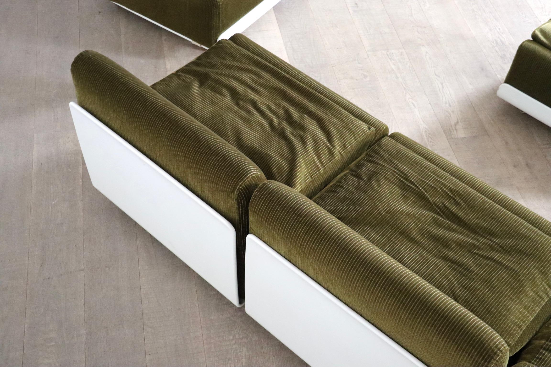 COR Orbis Modular Sofa In olive green Corduroy By Luigi Colani, 1970s 6