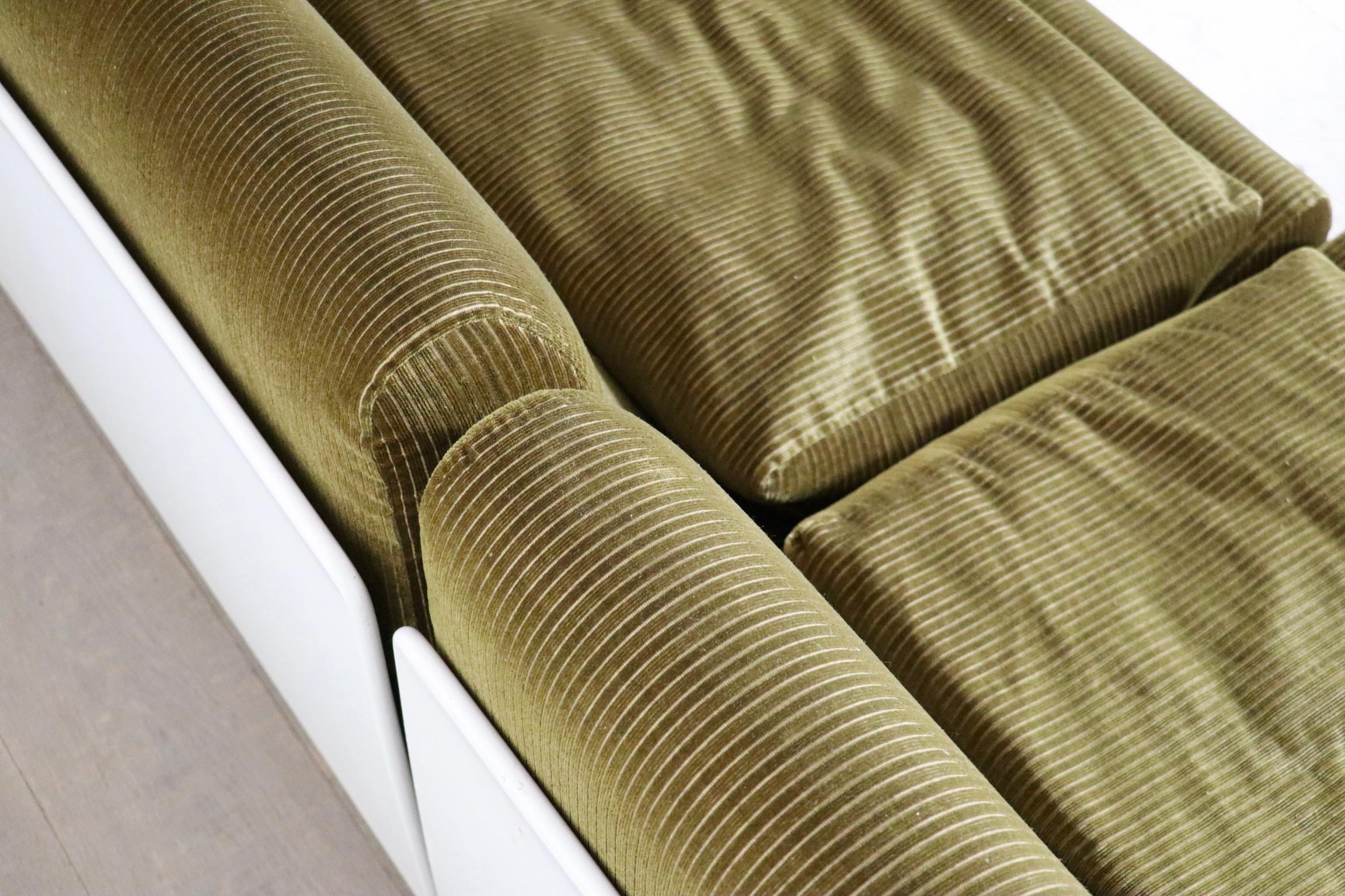 Metal COR Orbis Modular Sofa In olive green Corduroy By Luigi Colani, 1970s